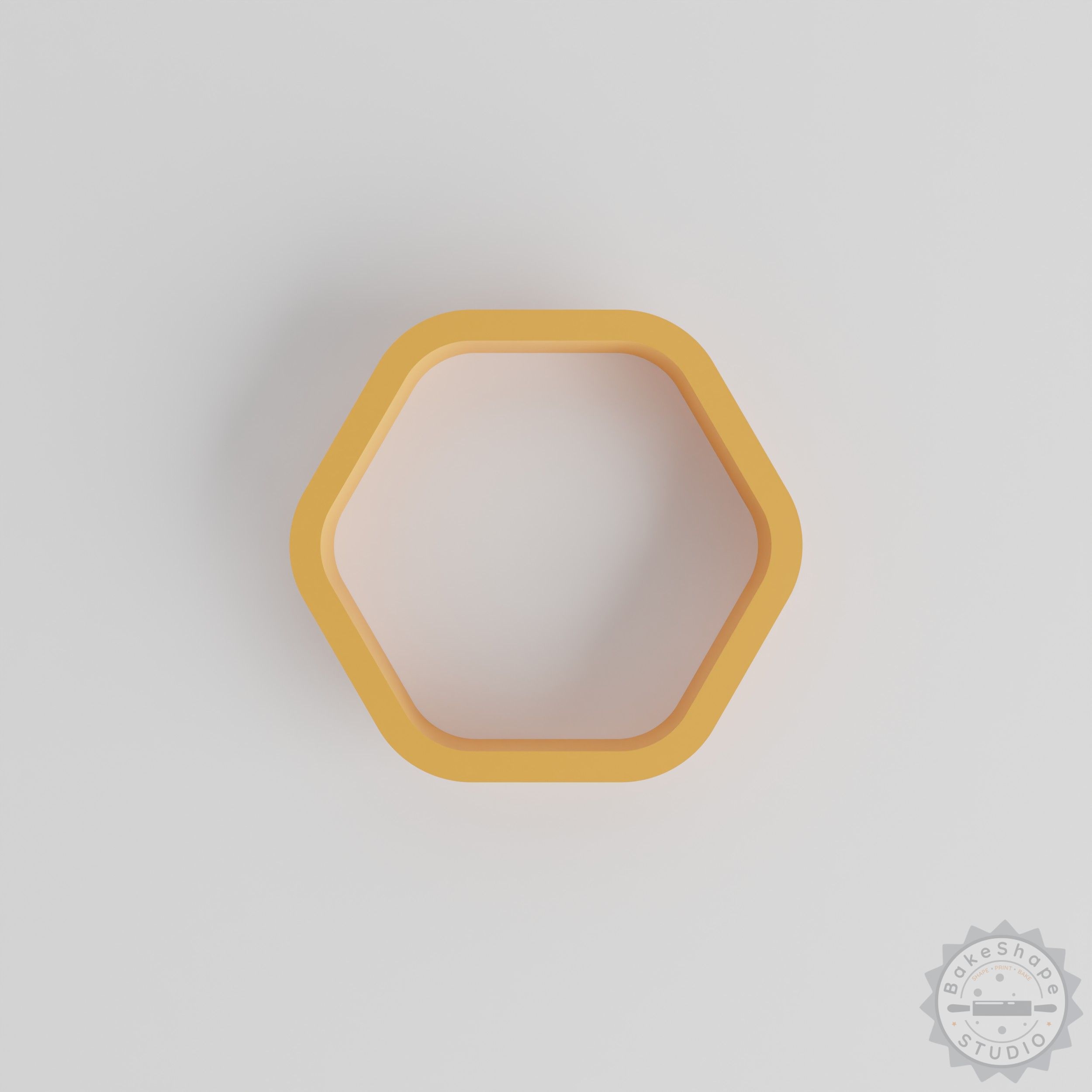 Hexagon shape cutter set STL featuring 18 geometric sizes for cookies, fondant, and clay crafting