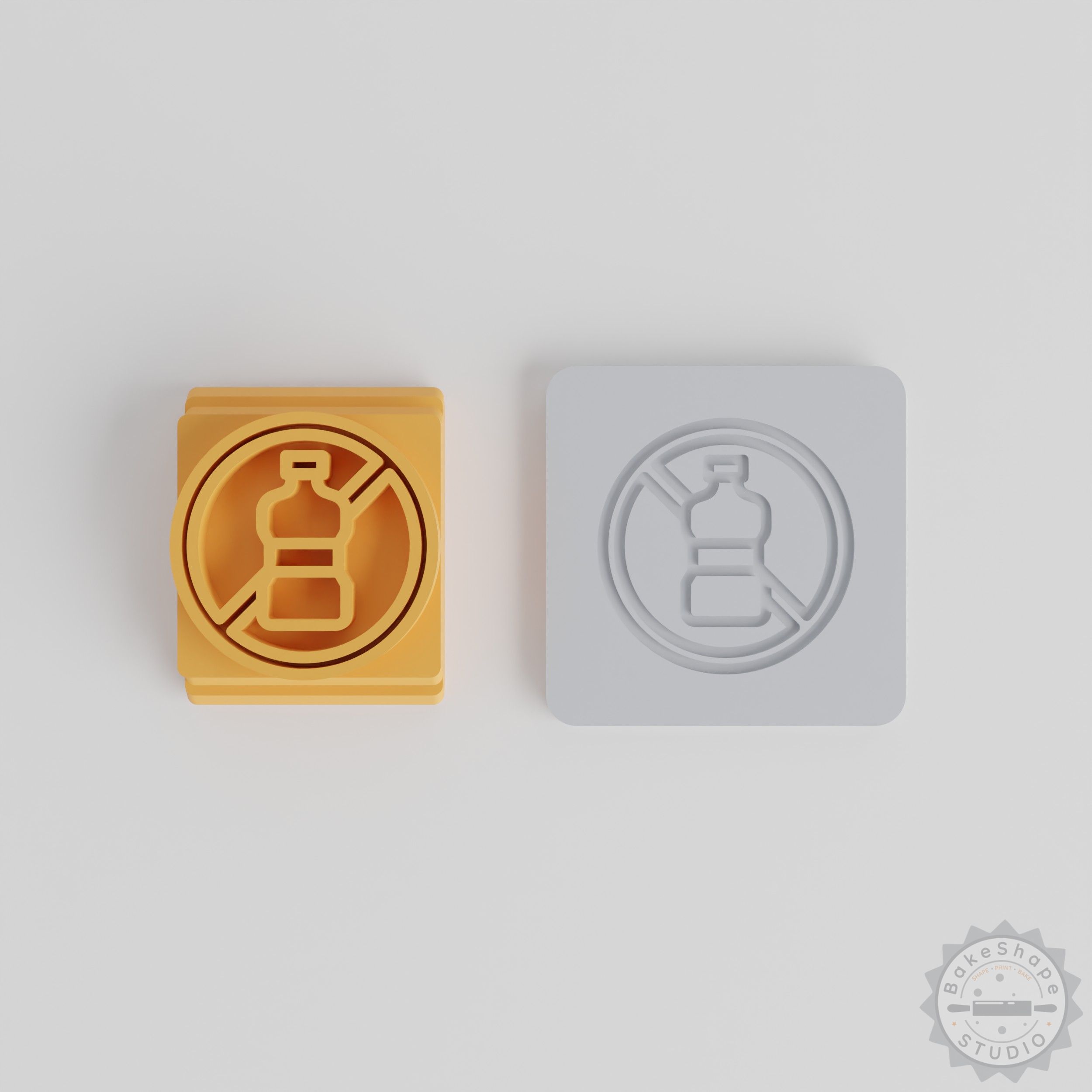 No Drinking stamp tile set clay and craft stamps STL for 3D printing in 5 sizes