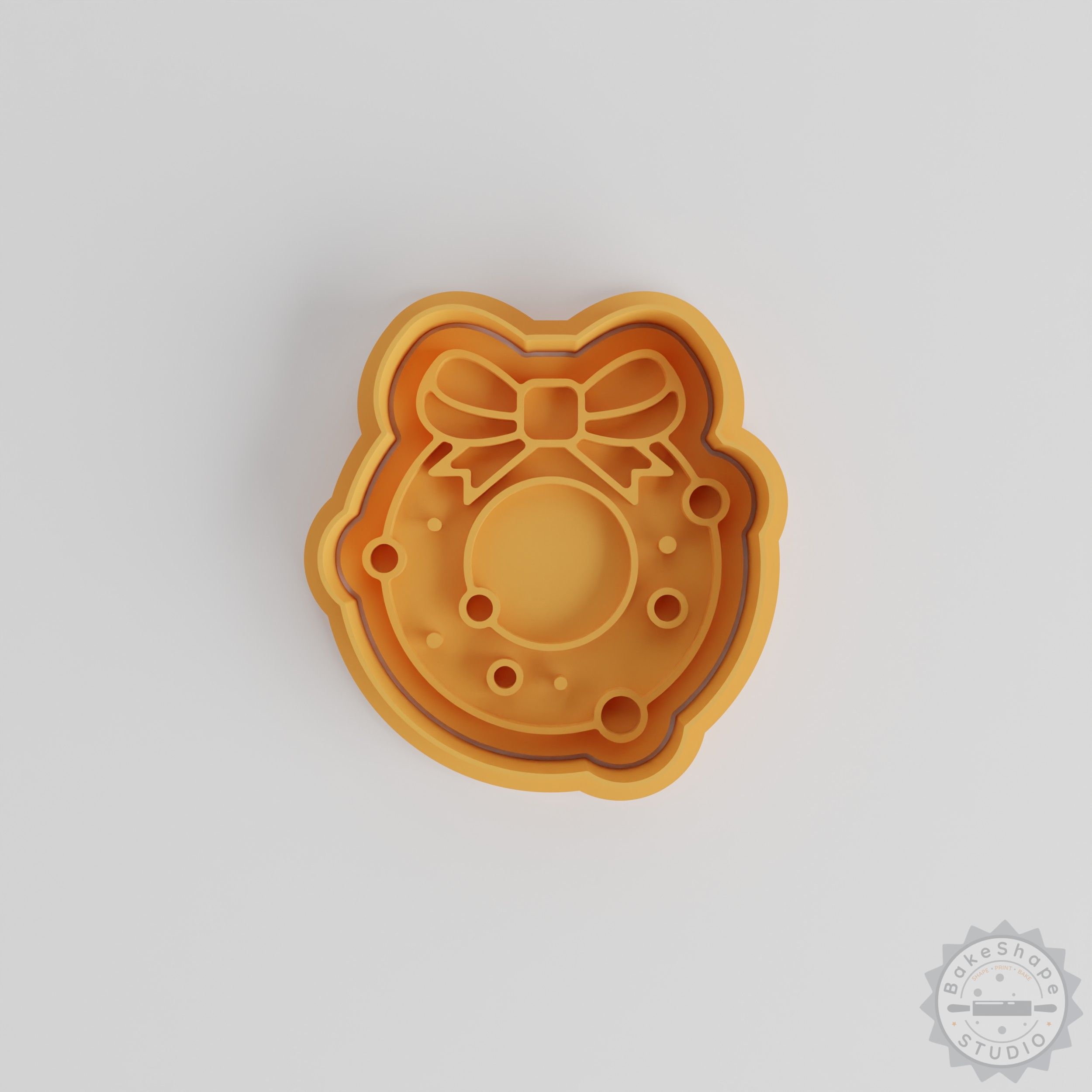 Christmas Wreath Cutter & Stamp Set, 6-Piece, Holiday Cookie & Fondant Decoration Tool