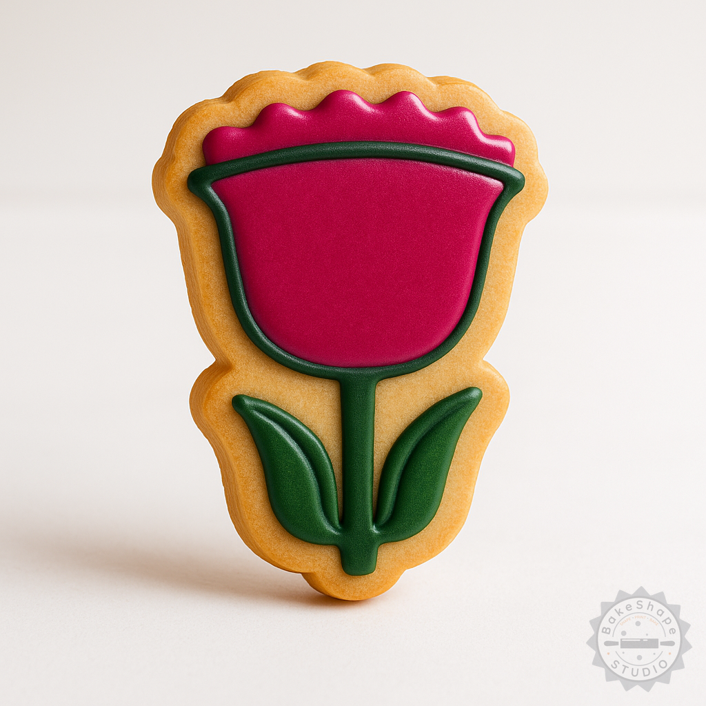 Decorated example 1 of Thistle Cookie Cutter and Stamp Set, 6-Piece, S/M/L Sizes, Perfect for Floral Fondant and Garden-Themed Designs