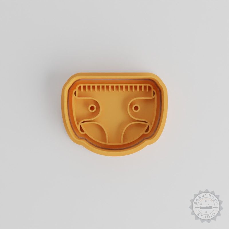 Baby Diaper Shape Cutter and Stamp Set, 6-Piece Collection for Cookies and Fondant, Sizes S/M/L