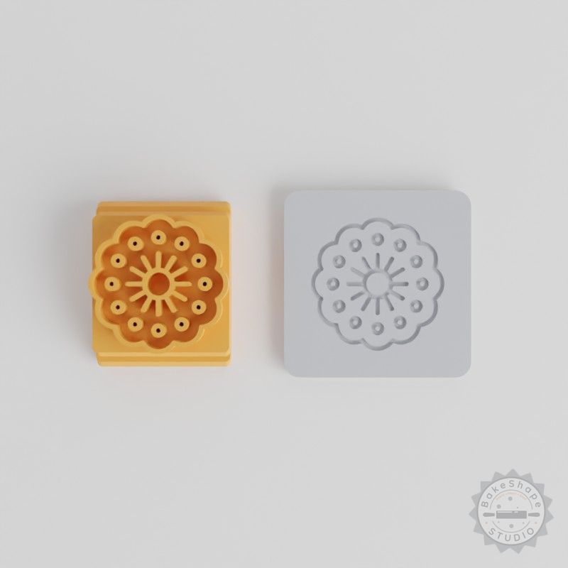 Candytuft Stamp Tile Set for Clay and Fondant, 5 Sizes Motif, Floral Design