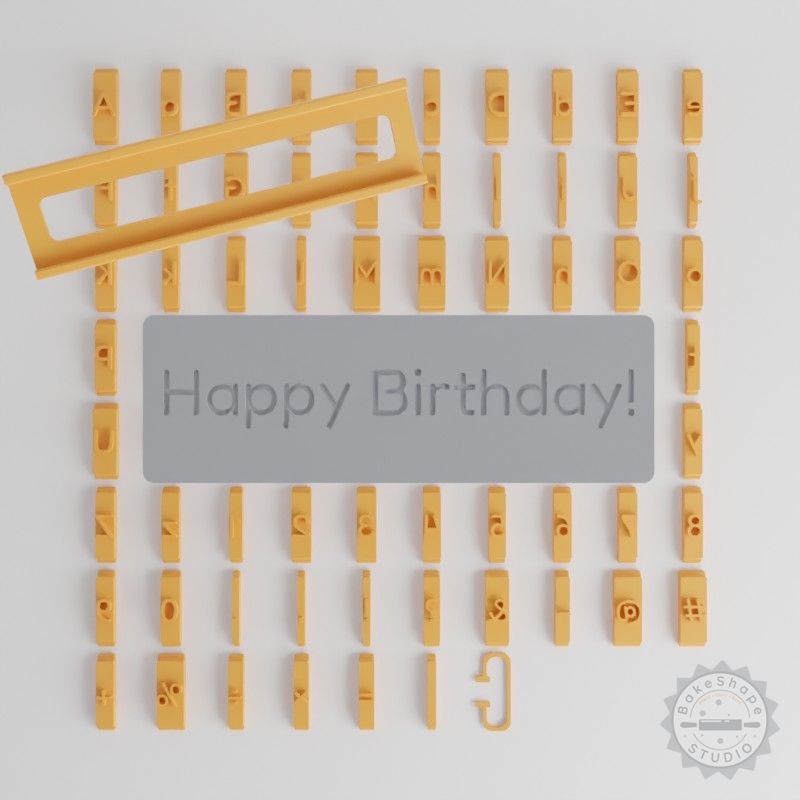 Fredoka Font Tile Set 1/2" for Clay, Cookies, Fondant, 80 Piece Craft Collection
