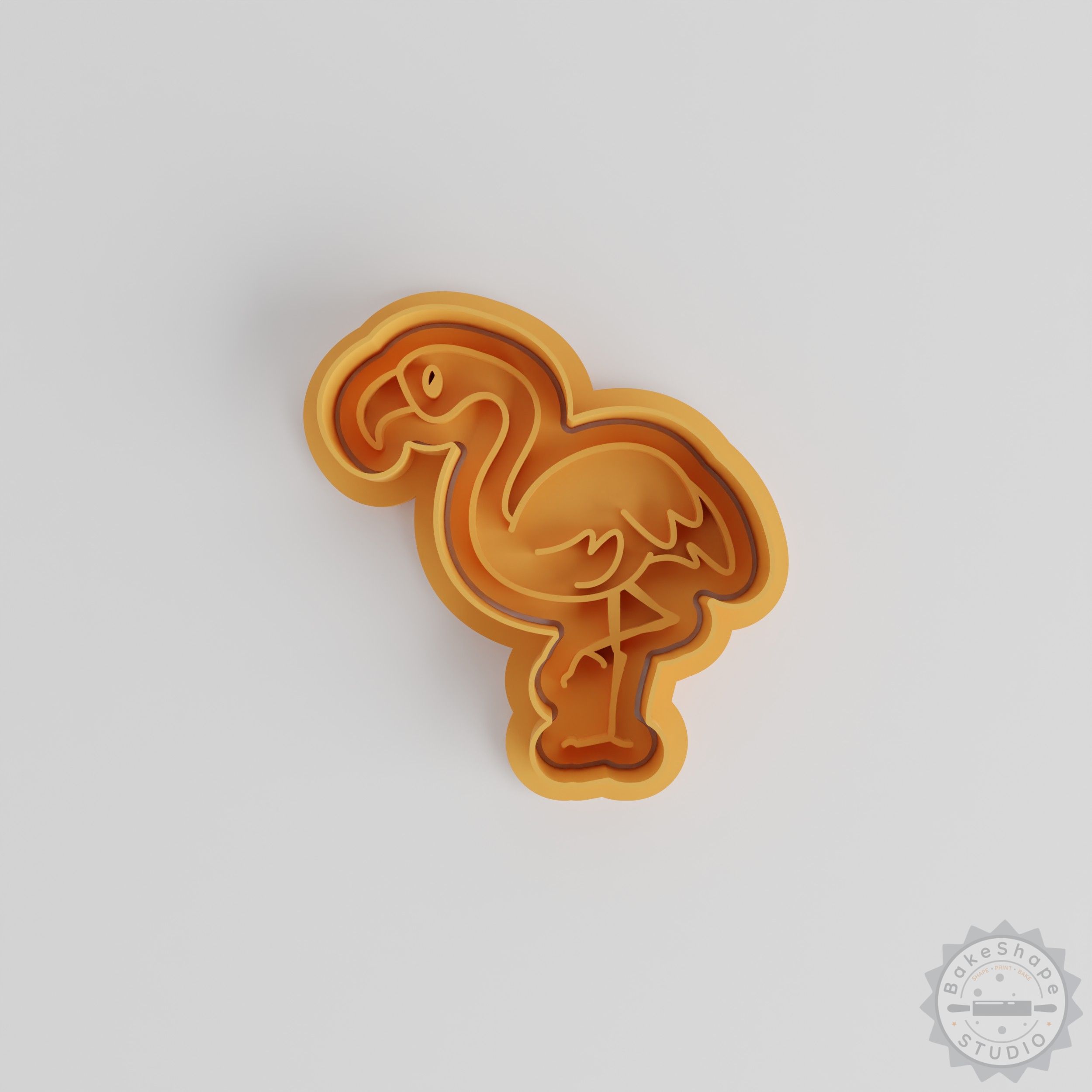 Flamingo Cookie Cutter & Stamp Set, 3 Sizes S/M/L, Perfect for Fondant, 6 Piece Animal Shape Collection