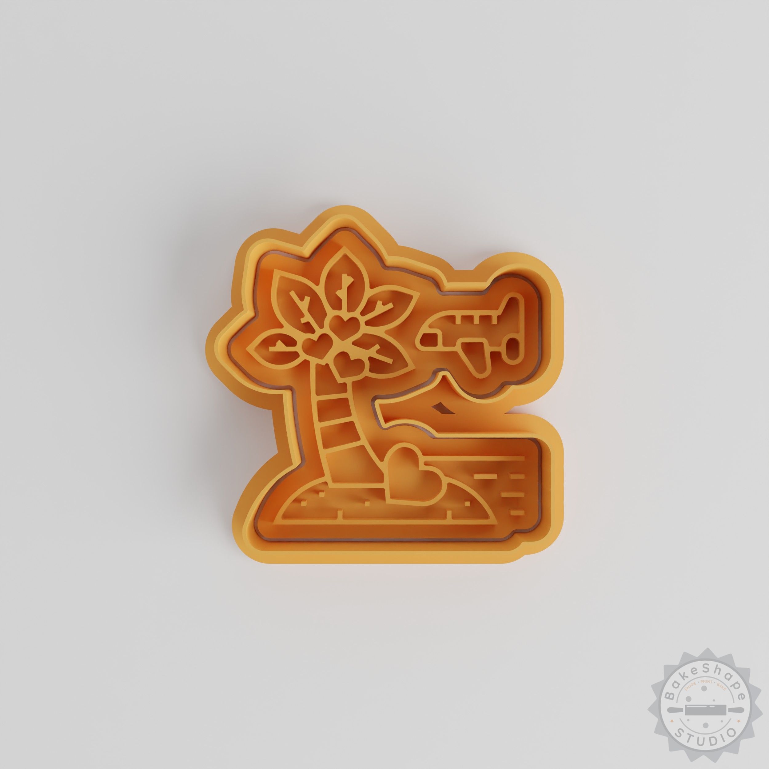 Honeymoon Cookie Shape Cutter & Stamp Set, Perfect for Cookies & Fondant, 6-Piece Wedding Element