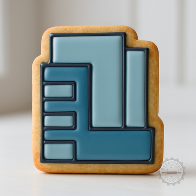 Decorated example 1 of Office Shape Cutter and Stamp Set, Urban Building Design, 3 Sizes, Ideal for Cookies and Fondant