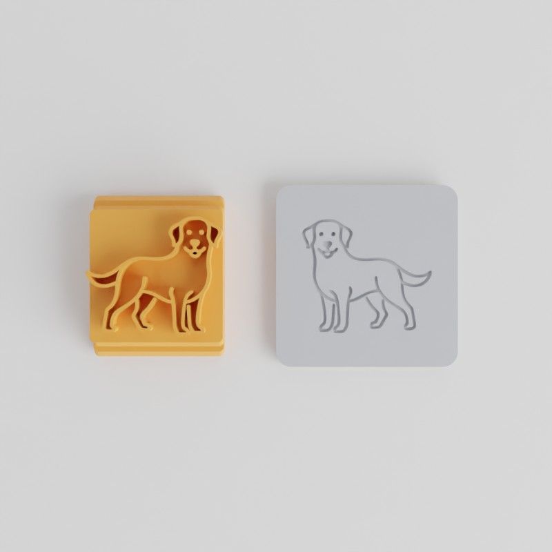 Golden Retriever Stamp Tile Set, 5 Sizes for Clay, Cookies, Fondant, Perfect Dog Motif Design