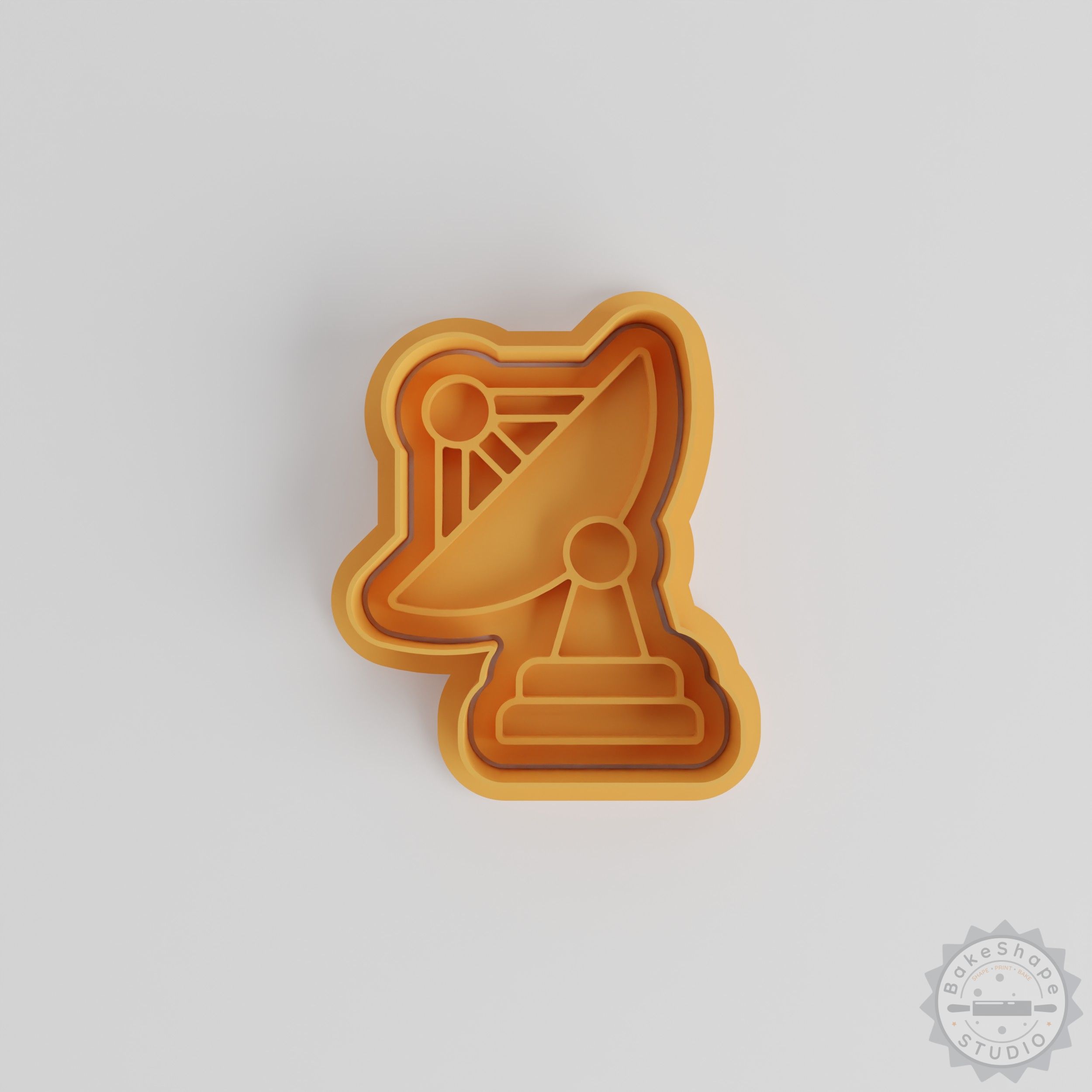 Satellite Dish Shape Cutter & Stamp Set, 6-Piece, Cookie Fondant Decor, S/M/L Sizes, Signal Dish Design