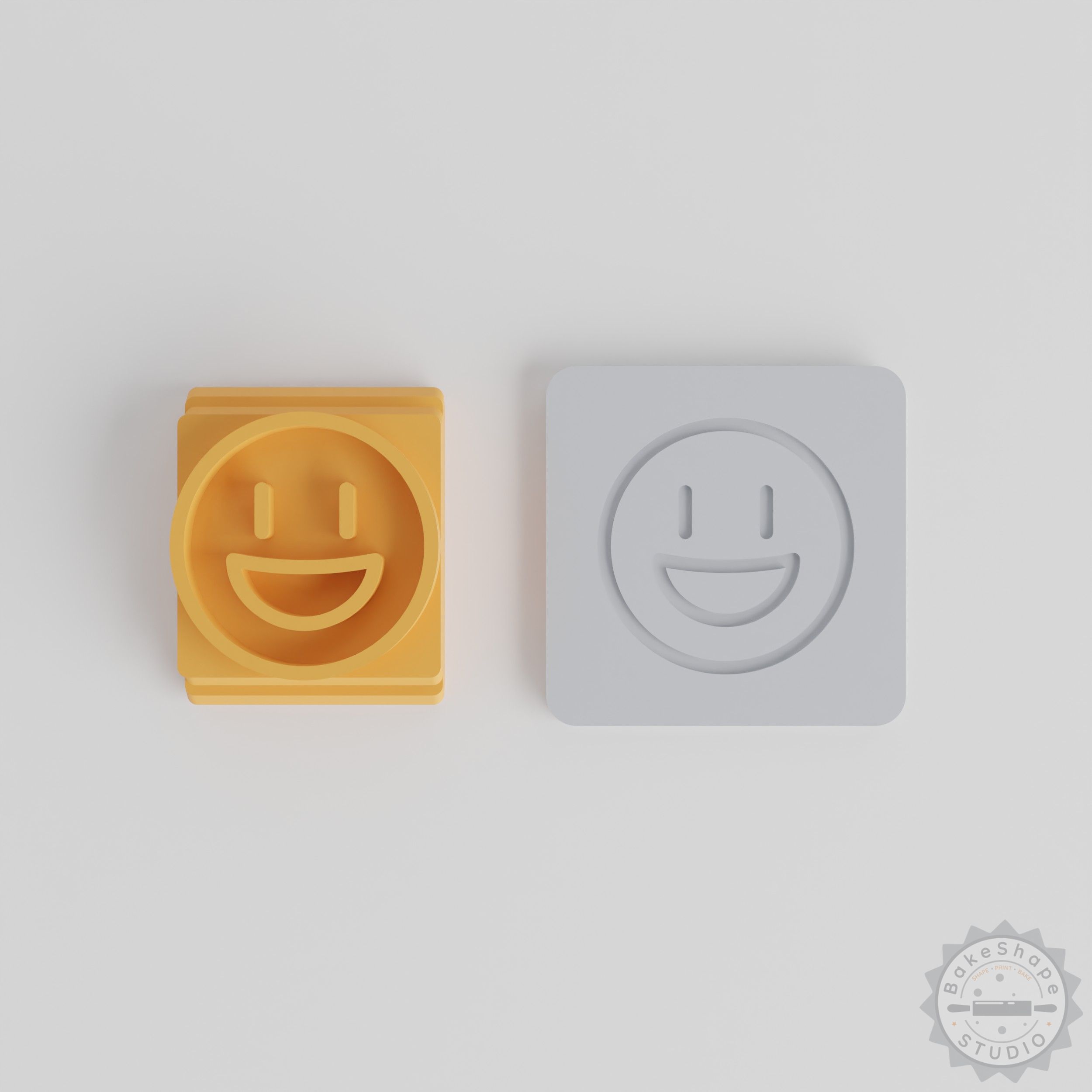 Grinning Stamp Tile Set, 5 Sizes, Perfect for Clay, Cookies, Fondant, Happy Face Emoji Design