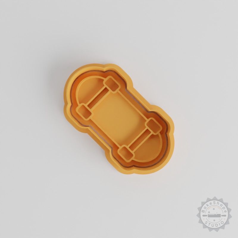 3-In-1 Skateboard Cookie & Fondant Cutter Set, Skateboarding Gear Shapes