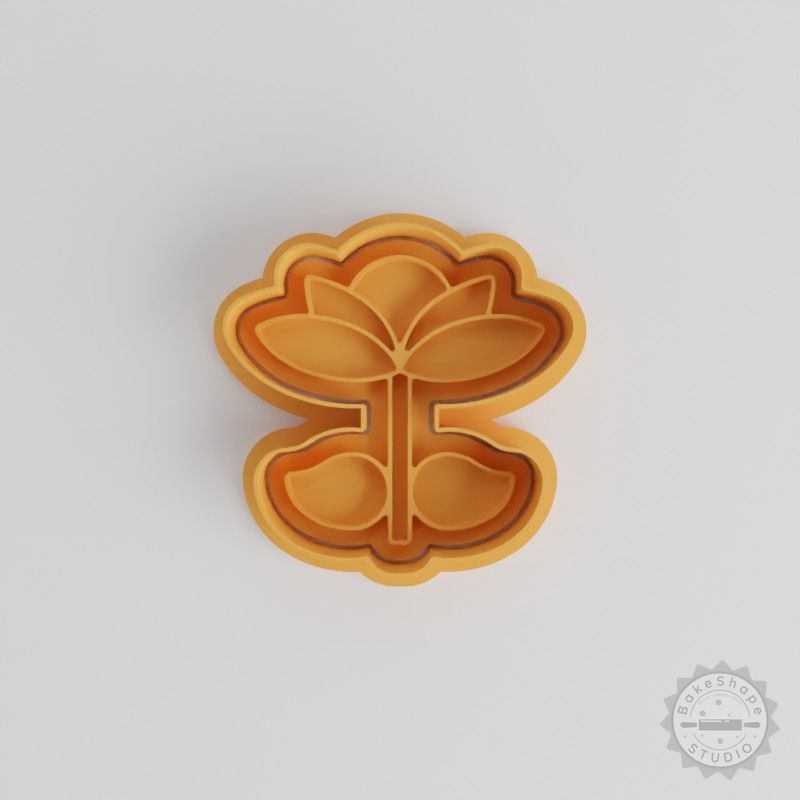Open Flower Shape Cutter and Stamp Set, 6-Piece, Perfect for Cookies and Fondant, Sizes S/M/L