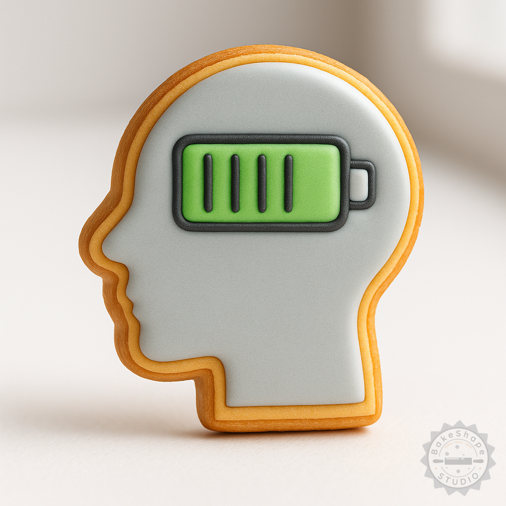 Decorated example 1 of Mind Energy Shape Cutter & Stamp, Cookie and Fondant Tool, 6-Piece Set, 3 Sizes