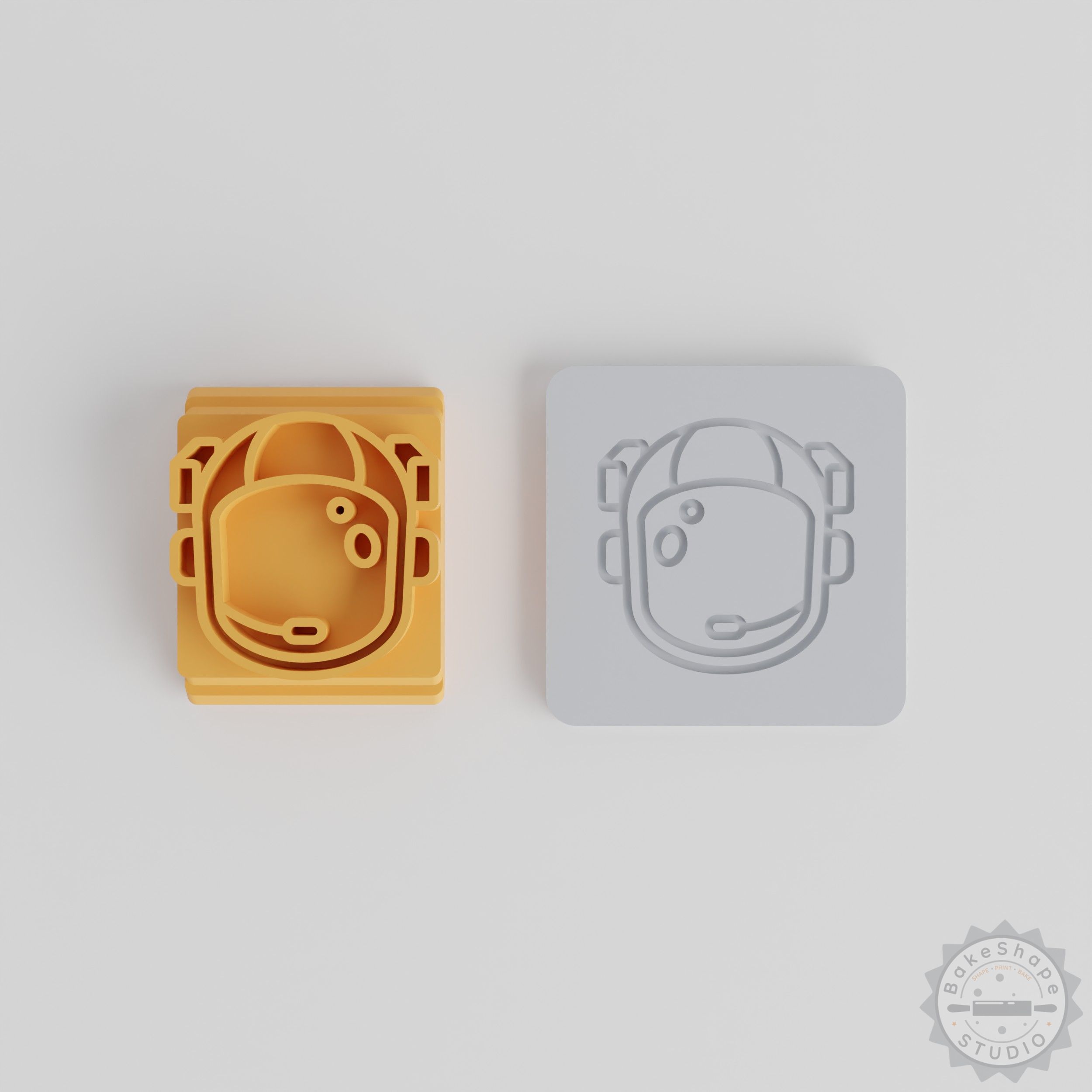 Helmet Stamp Tile Set for Clay, Cookies, Fondant - 5 Sizes, Space Explorer Design