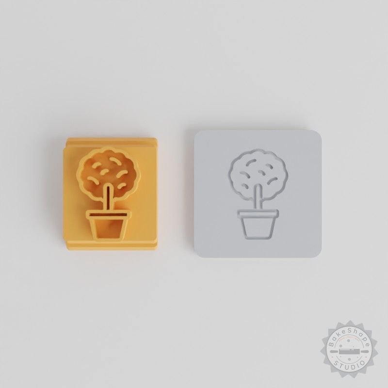 Small Tree Stamp Tile Set, 5 Sizes, Perfect for Clay, Fondant, Cookies, Potted Plant Design