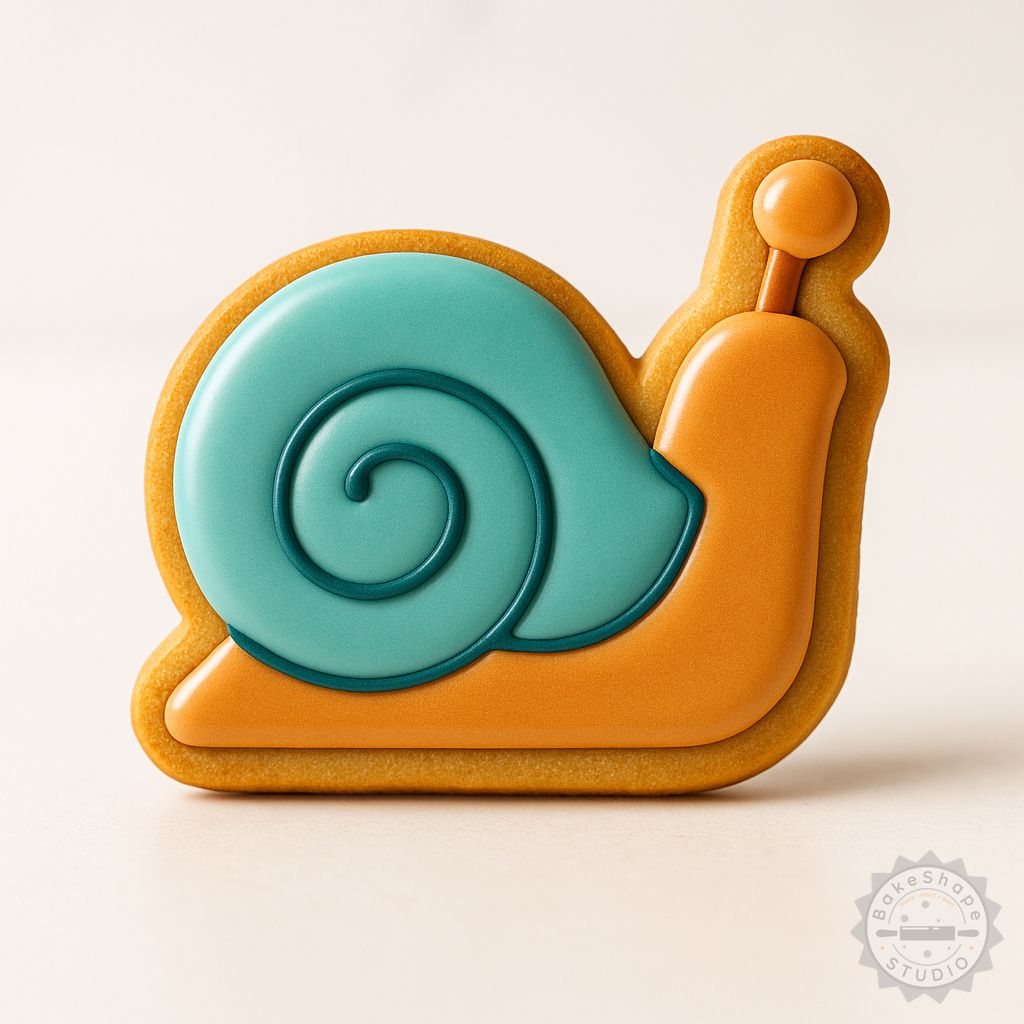 Snail shape cookie cutter and stamp set STL for 3D printing with small, medium, and large sizes