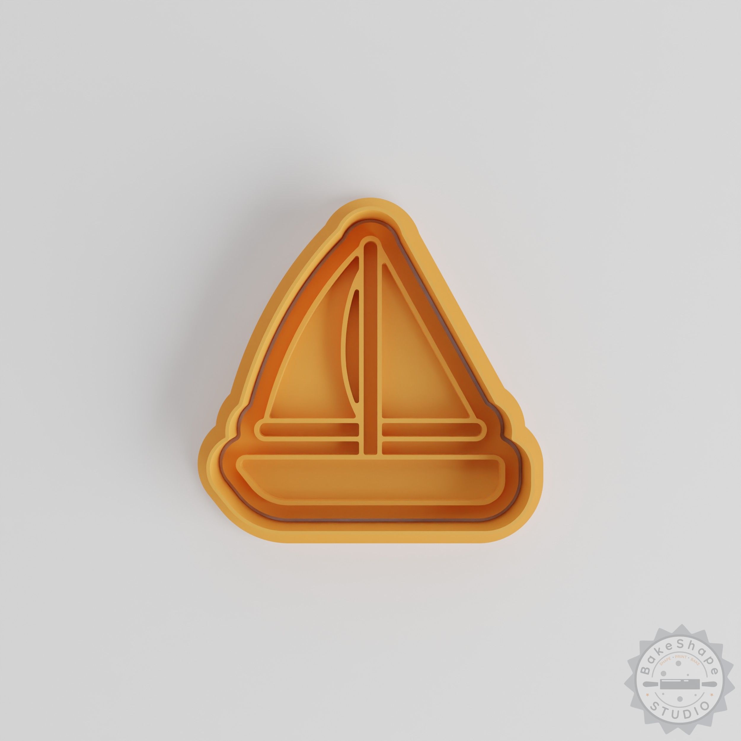 Cookie Cutter & Stamp Set, Wind Sail Boat Design, 6-Piece, Small/Medium/Large Sizes