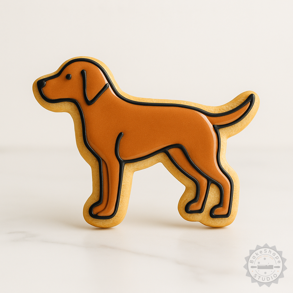 Decorated example 1 of Vizsla Dog Cookie Fondant Cutter & Stamp Set, 6-Piece, S/M/L Sizes, Perfect for Pet Breed Treats