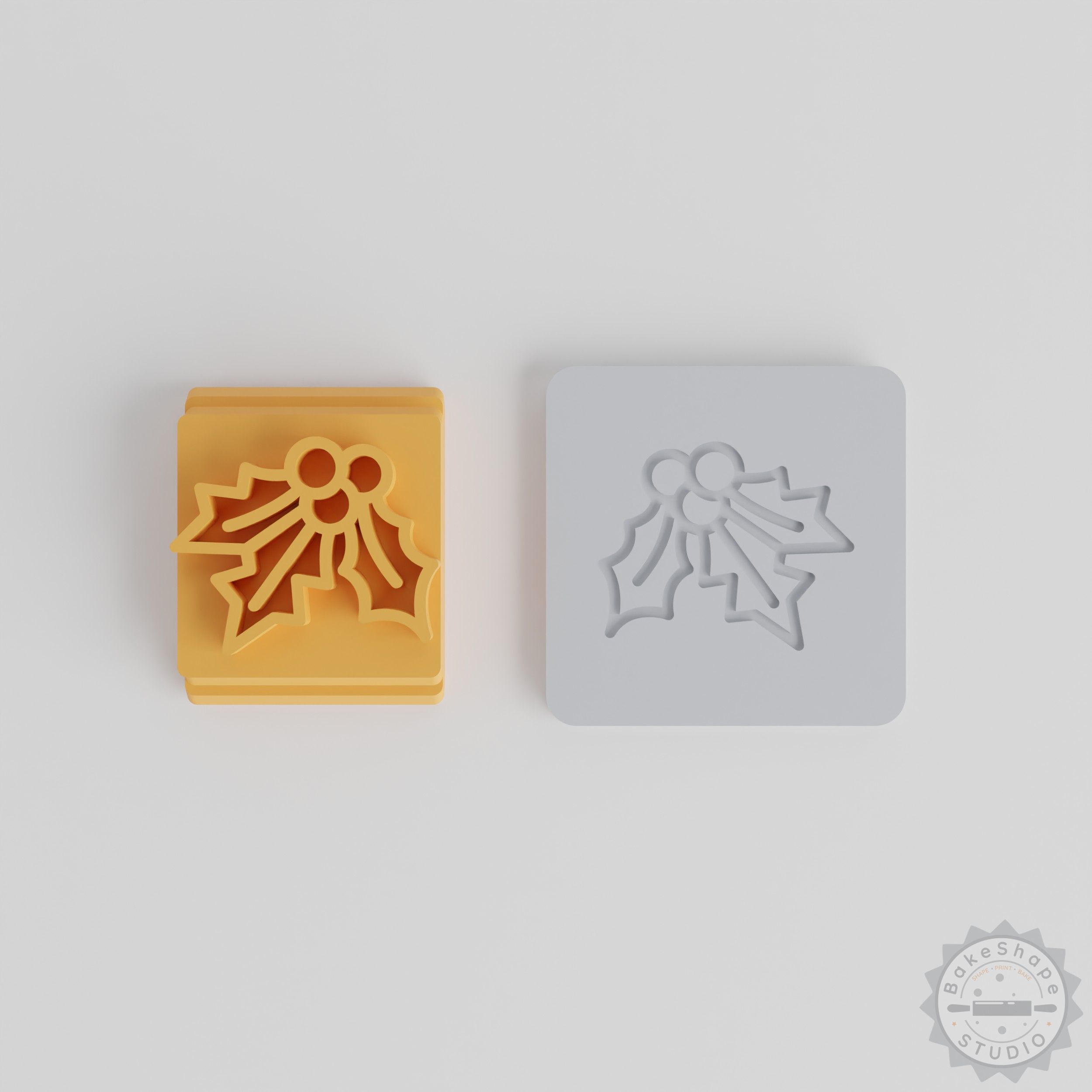 Berry Stamp Tile Set, 5-Piece Motif Sizes for Clay, Cookies, Fondant, Christmas & Festive Crafts