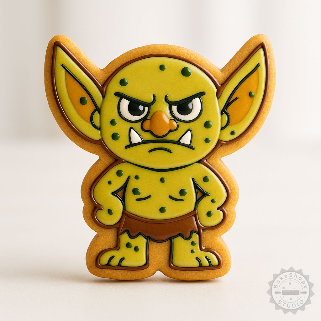 Goblin cookie cutter and stamp STL set for 3D printing fantasy themed cookies and fondant