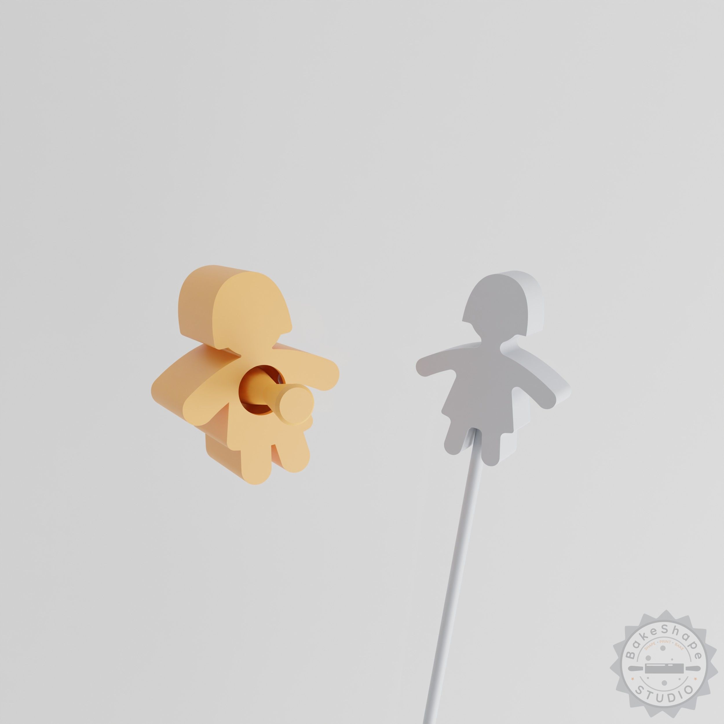 Gingerbread Girl Cake Pop Mold, Festive Biscuit Cookie Shape, 2-Piece Holiday Baking Set