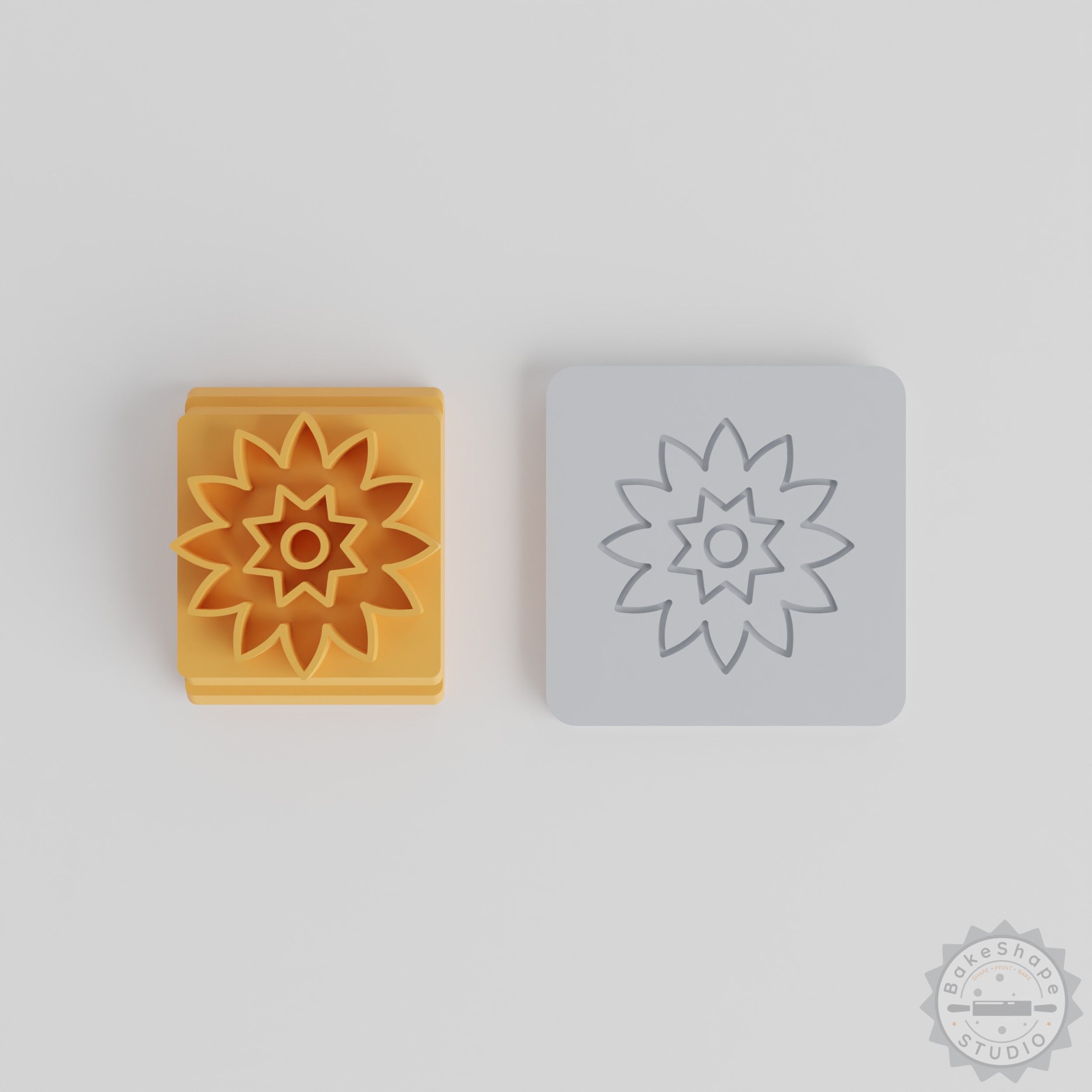 Flower Stamp Tile Set, 5 Sizes for Clay, Cookies, Fondant, Garden Bloom, Wedding Decor