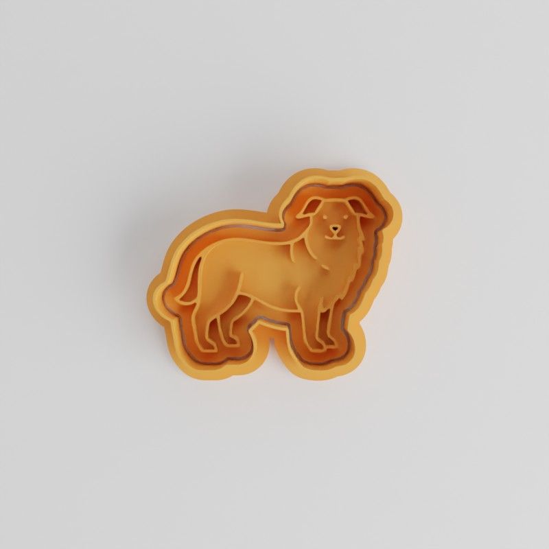 Australian Shepherd Shape Cutter & Stamp Set, Perfect for Cookies & Fondant, 3 Sizes, 6 Pieces
