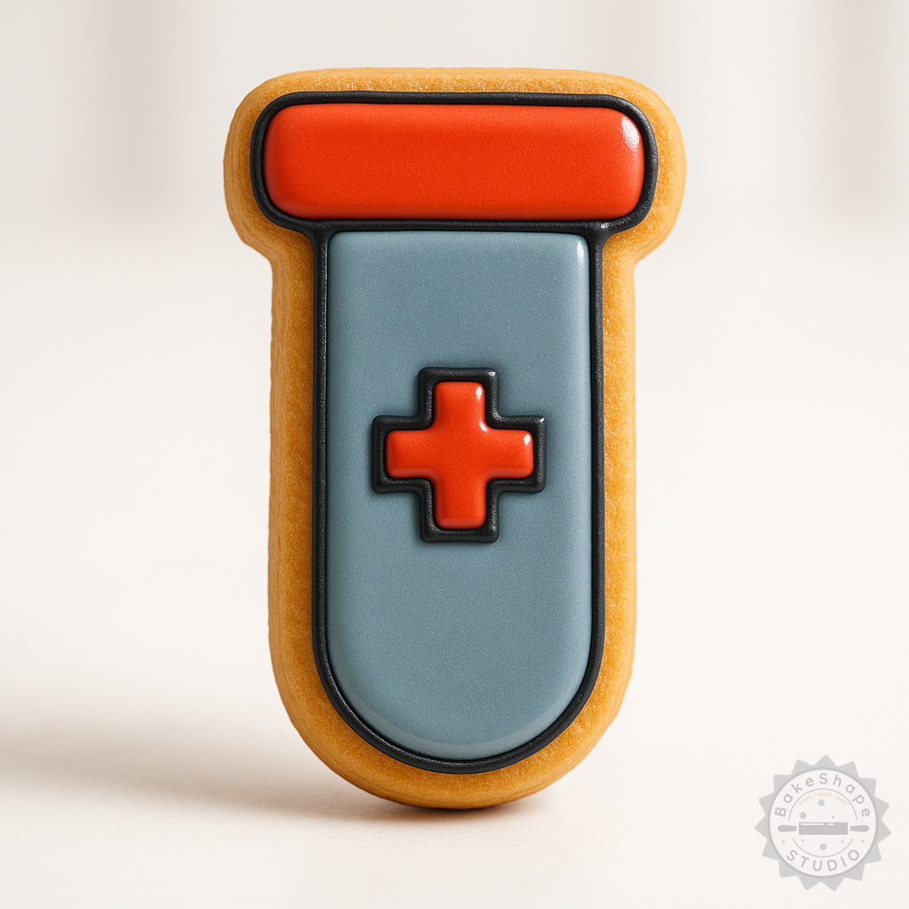 Decorated example 1 of Test Tube Shape Cutter, Stamp Set for Cookies & Fondant, 6-Piece Bundle
