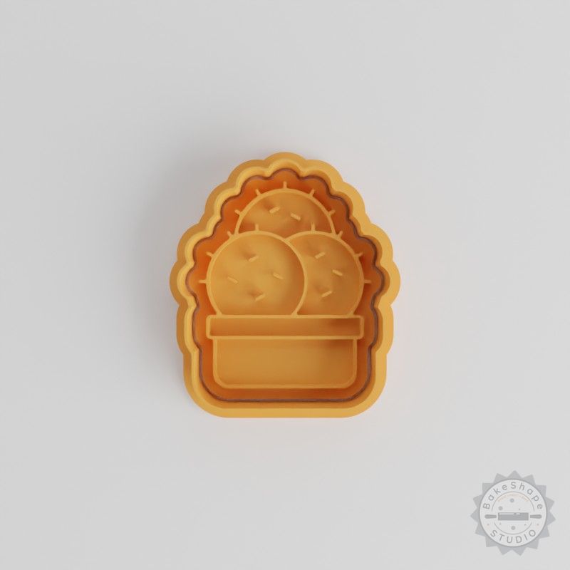 Cactus Shape Cutter & Stamp Set, Perfect for Cookies & Fondant, Includes 6 Pieces in S/M/L Sizes