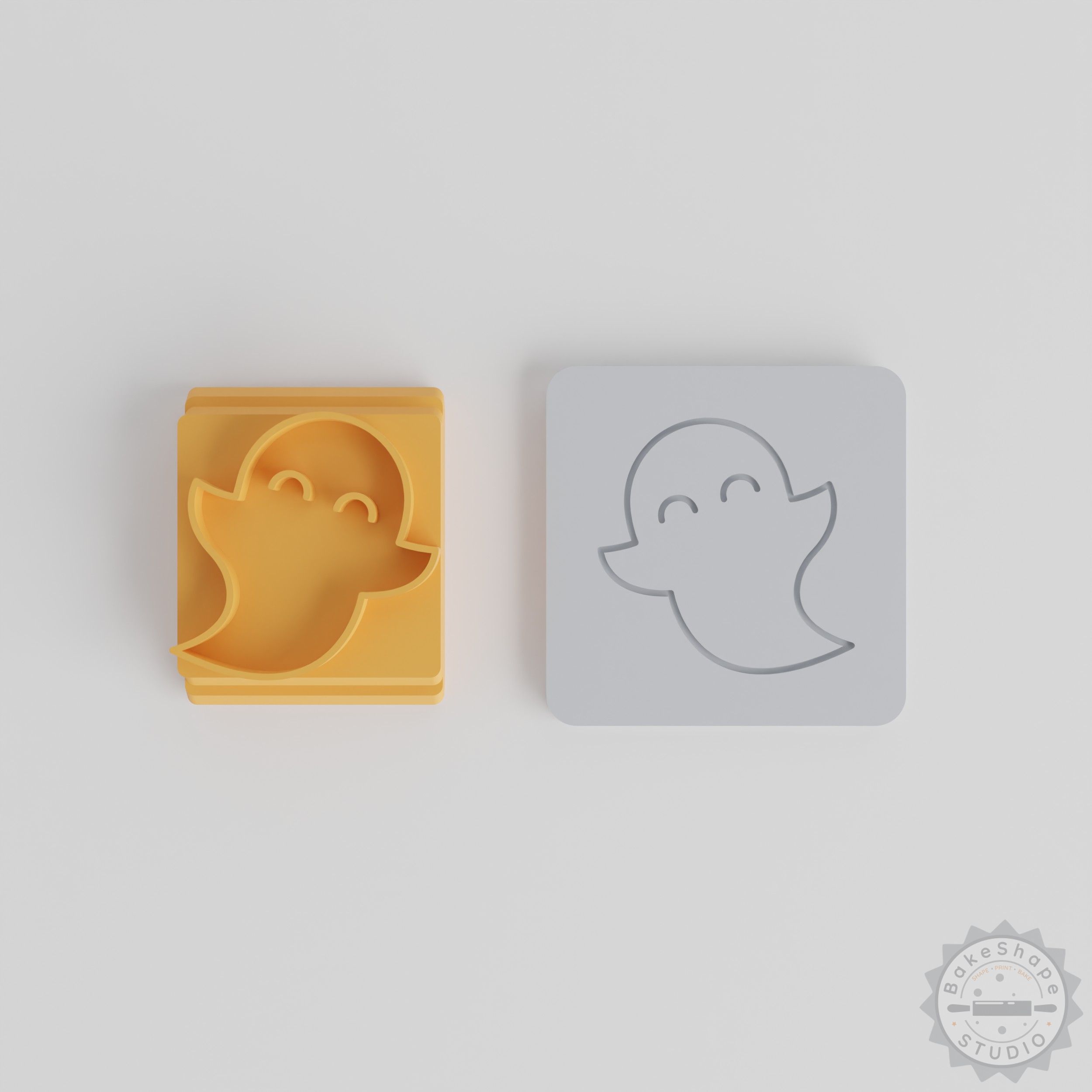 Ghost Stamp Tile Set for Clay & Cookies, 5 Sizes, Halloween Decoration Collection