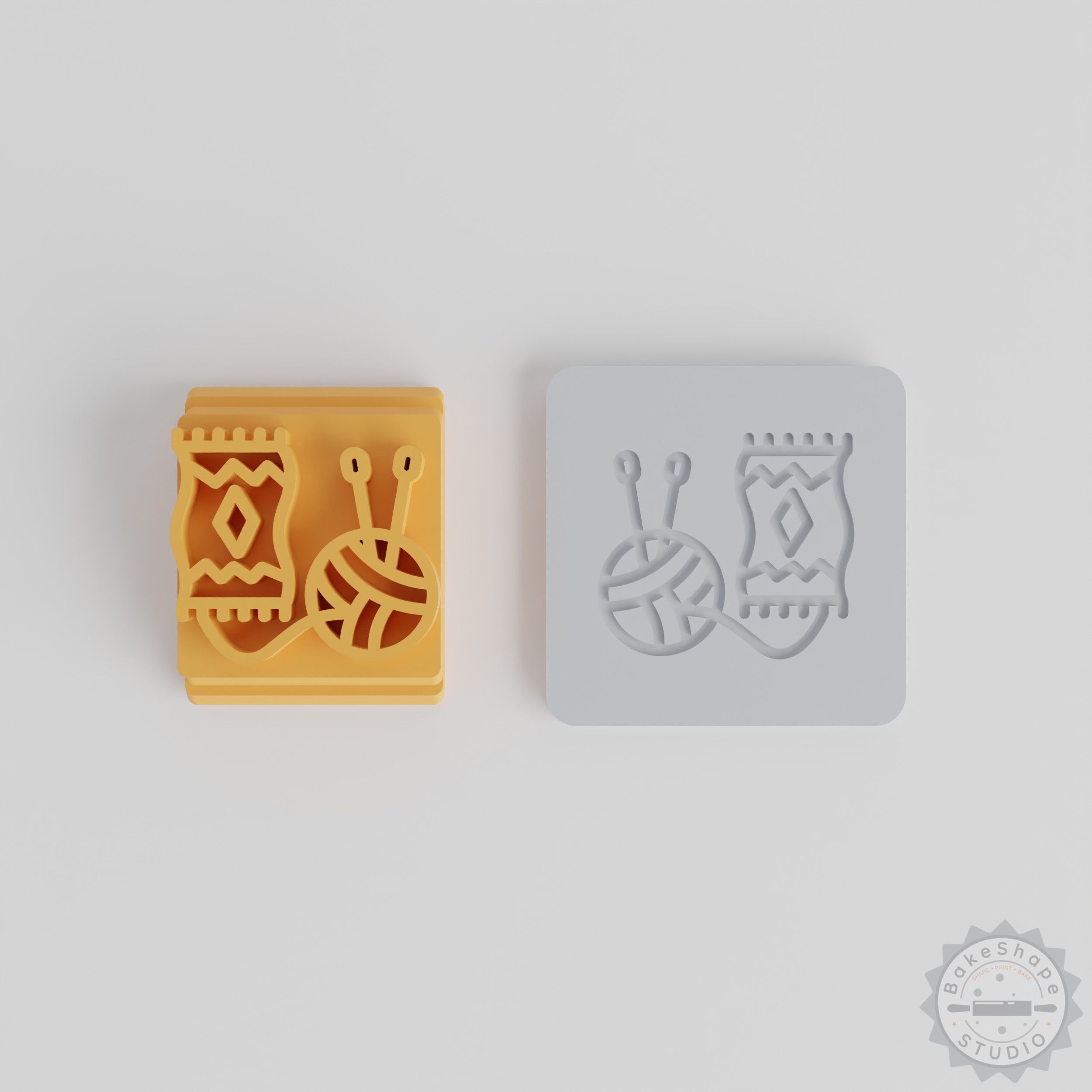 Knitting Craft Stamp Set, 5 Motif Sizes, Perfect for Clay, Cookies, Fondant