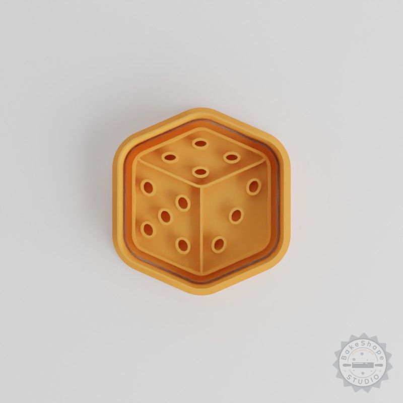 Dice Shape Cutter and Stamp Set, Perfect for Cookies and Fondant, 6-Piece Gaming Die Collection