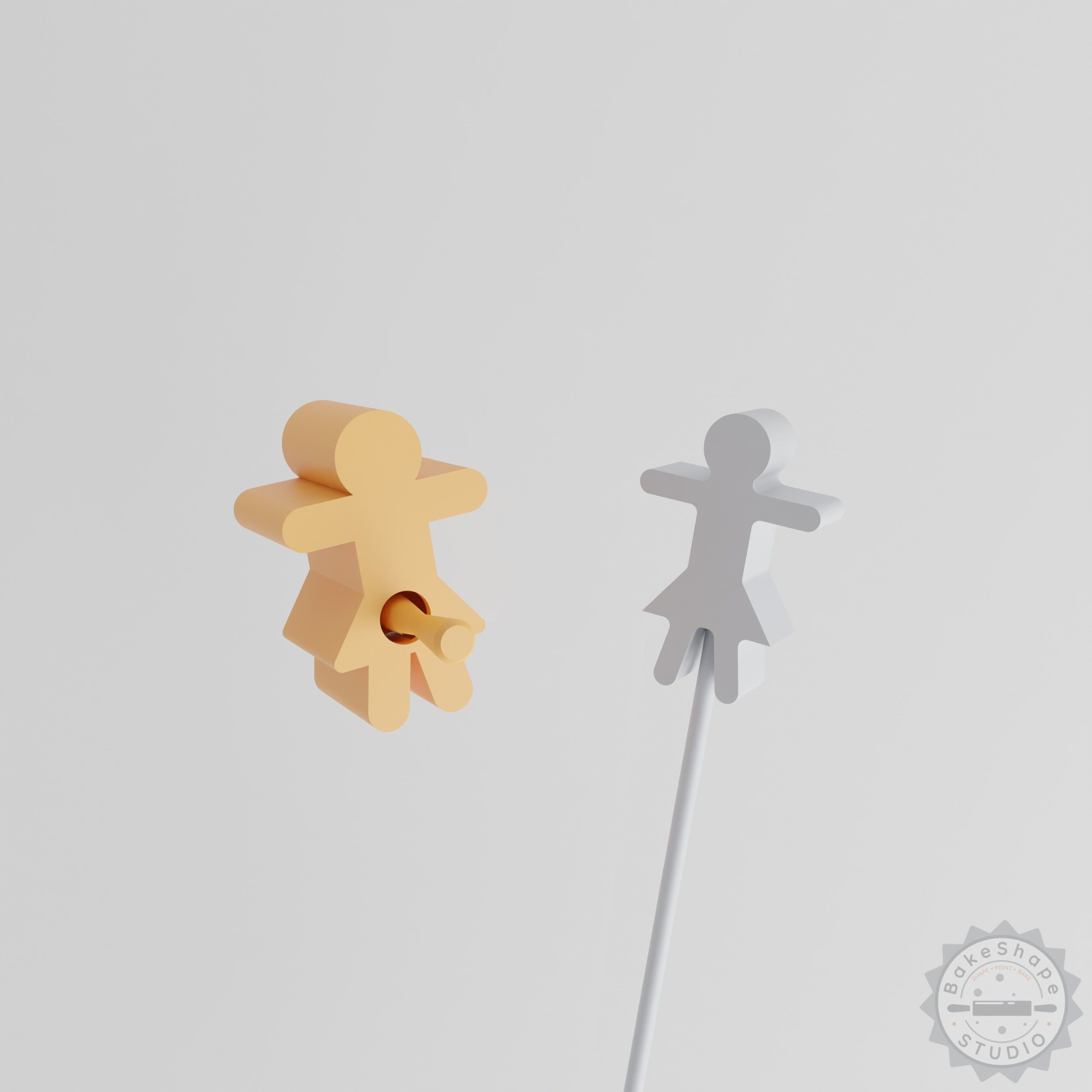 Gingerbread Girl Cake Pop Mold, 2-Piece Holiday Cookie Baking Set