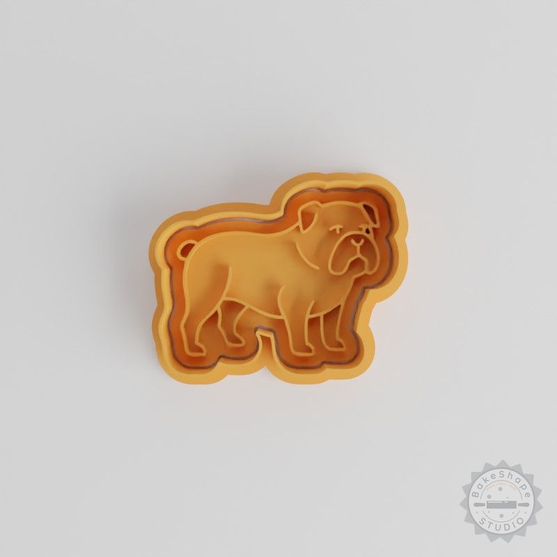 Bulldog Cookie Cutter and Stamp Set, Perfect for Fondant, 6-Piece, S/M/L Sizes, Dog Breed, Puppy, Animal Design