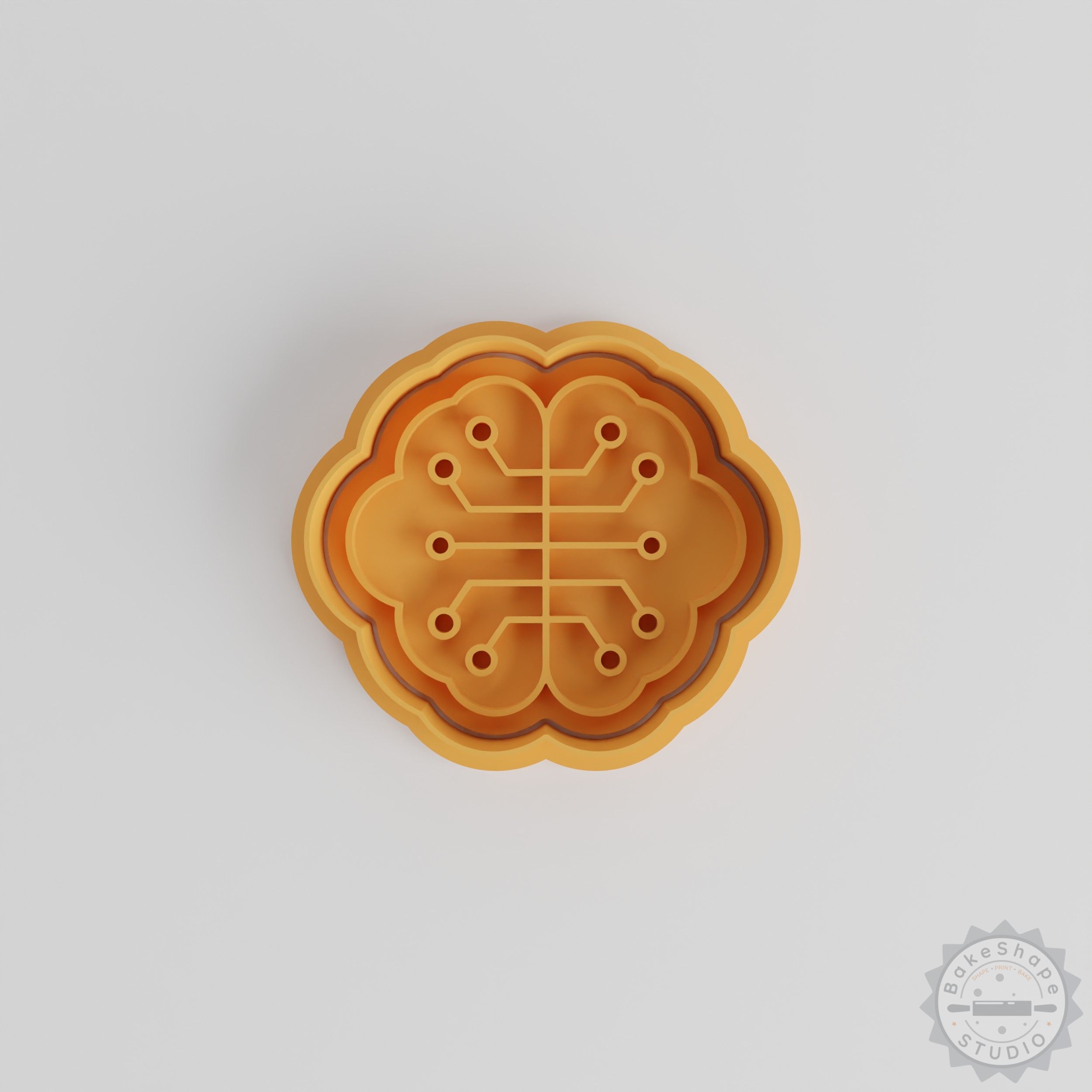 Brain Simulation Cookie Cutter & Stamp Set, 6-Piece Baking Tool for Cookies, Fondant, S/M/L Sizes