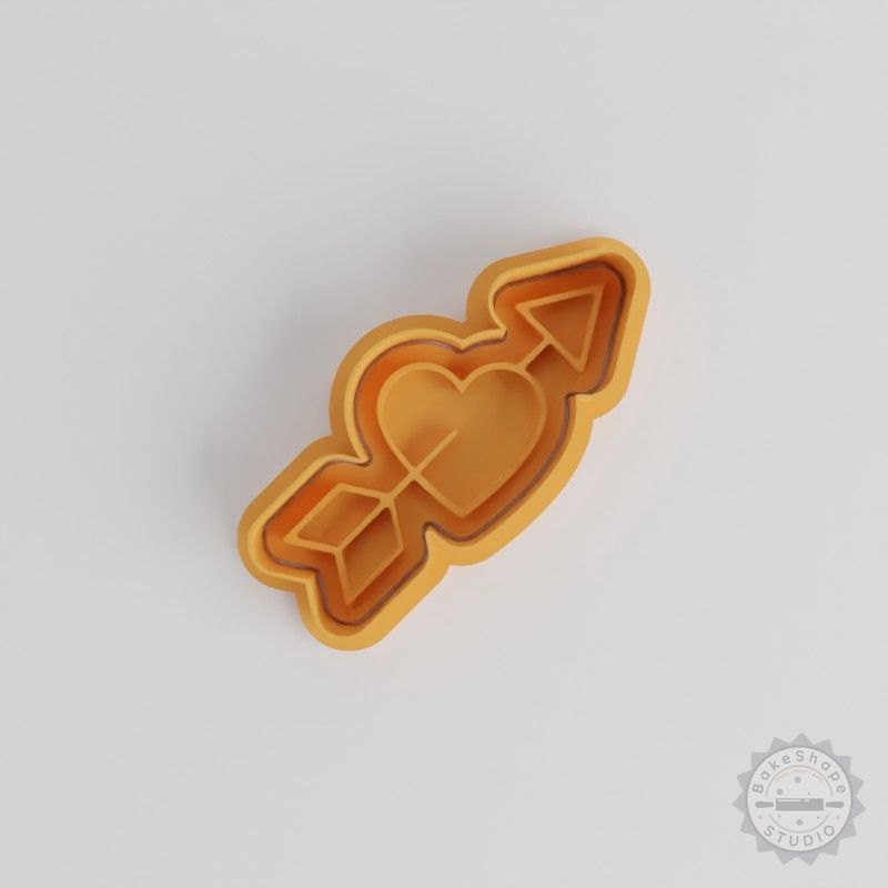 Heart Arrow Shape Cutter and Stamp, Cookie Fondant Tool Set, S/M/L, 6 Pieces
