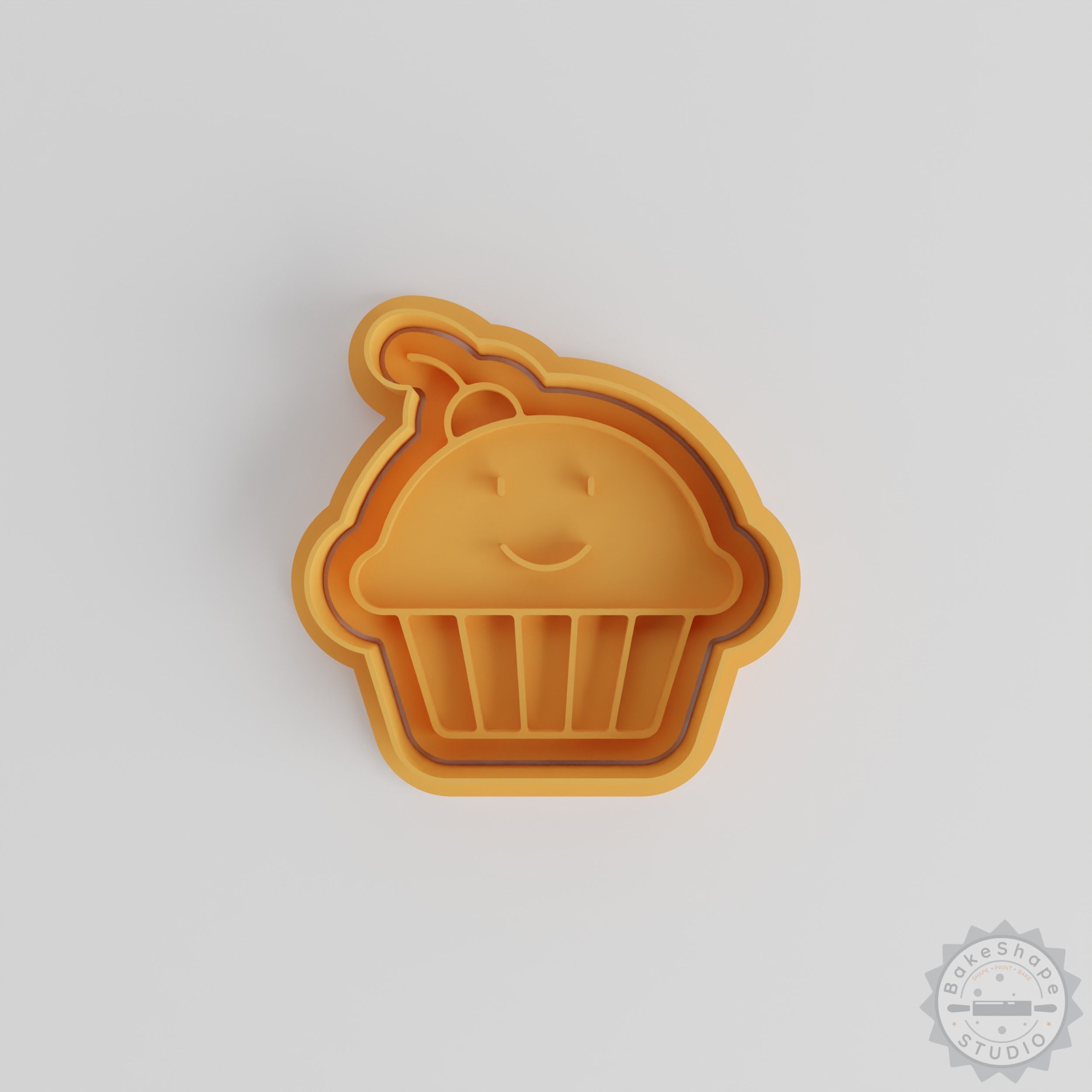 Kawaii Cupcake Cookie Cutter & Stamp Set, 6 Piece, Cute Dessert, Fondant, Bakery Decoration Tool, S/M/L Sizes