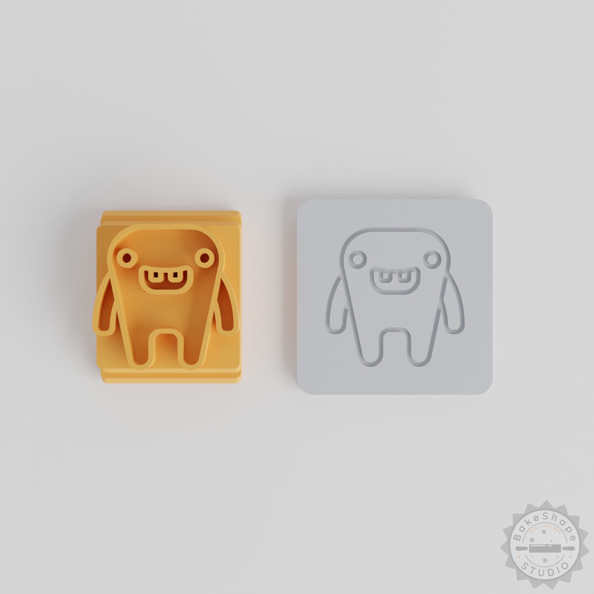 Small Eyes Monster Stamp Tile Set, Clay and Cookie Soft Material Tool, 5 Sizes