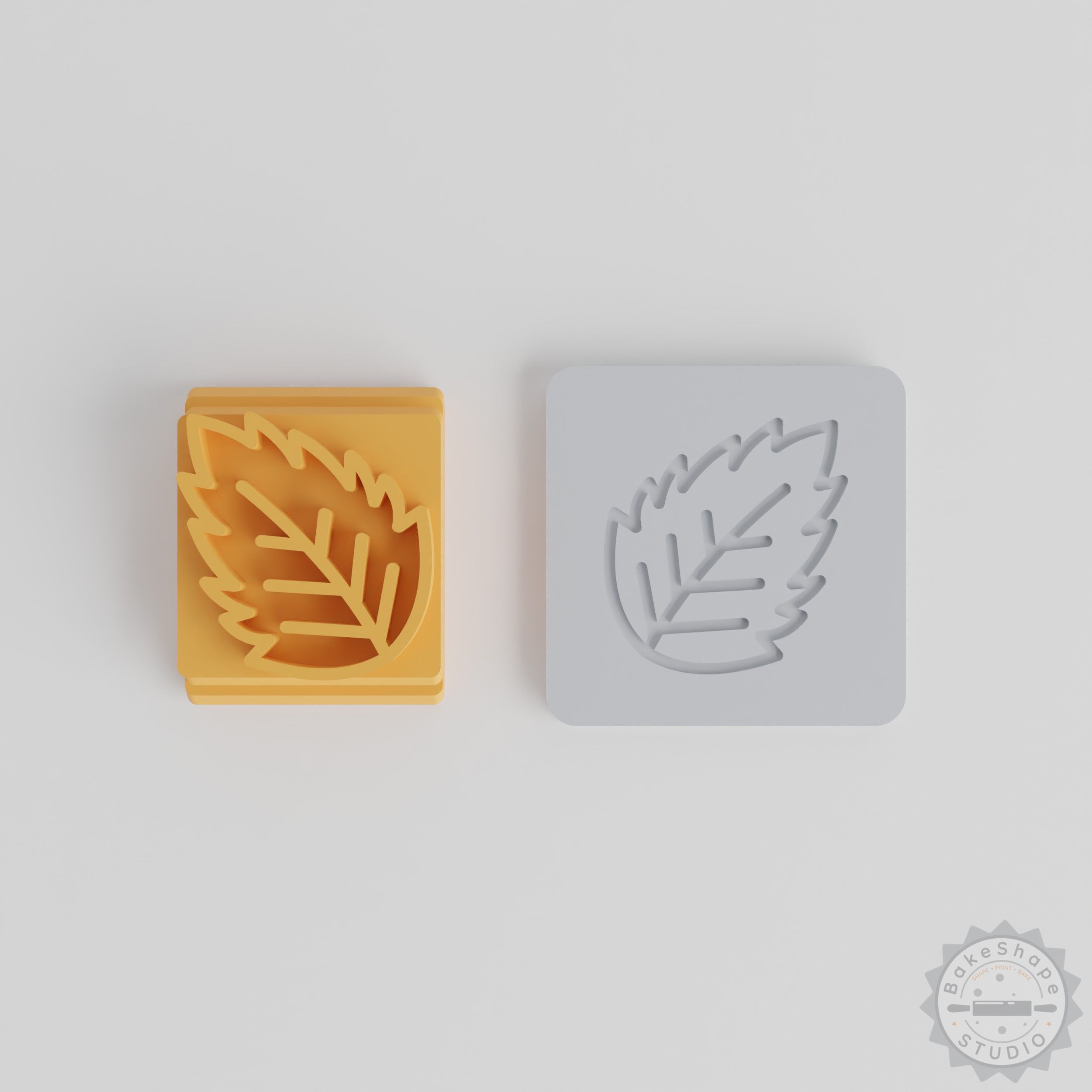 Leaf Stamp Tile Set, 5 Sizes, Nature and Botanical Designs for Clay, Cookies, Fondant