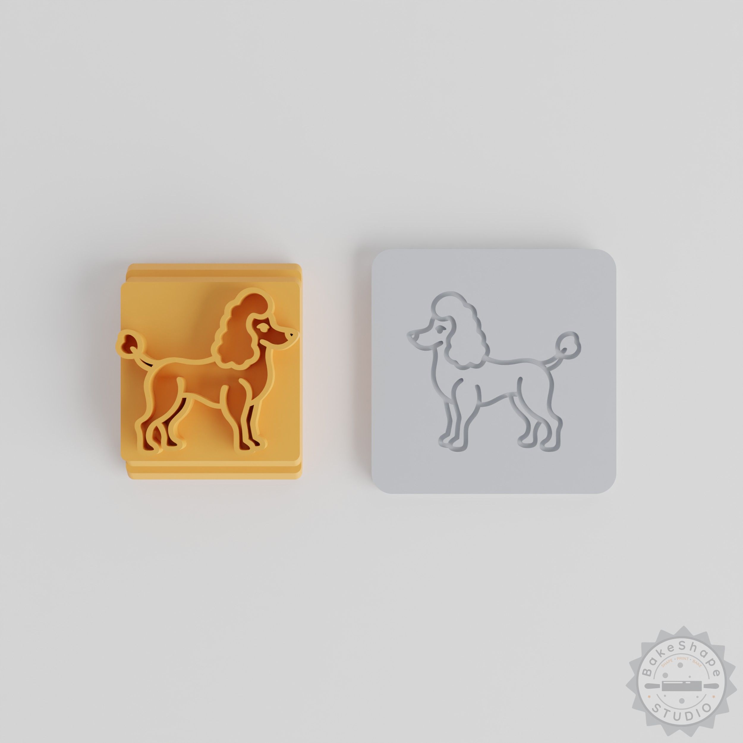 Poodle Stamp Tile Set, 5 Sizes, Perfect for Clay, Cookies, Fondant, Dog Breed Motif