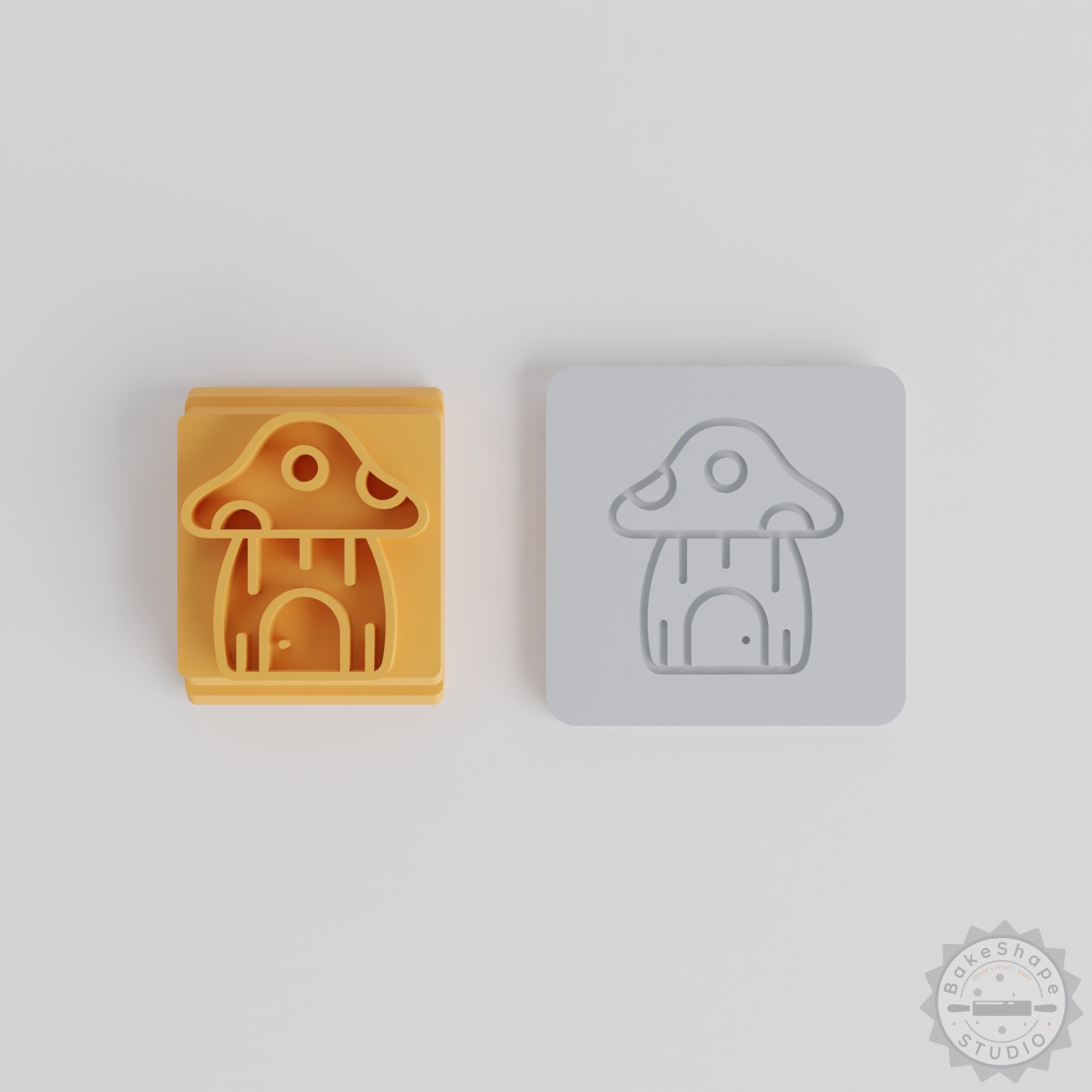 Mushroom Stamp Tile Tool Set for Clay, Cookies, Fondant Crafting - 5 Sizes