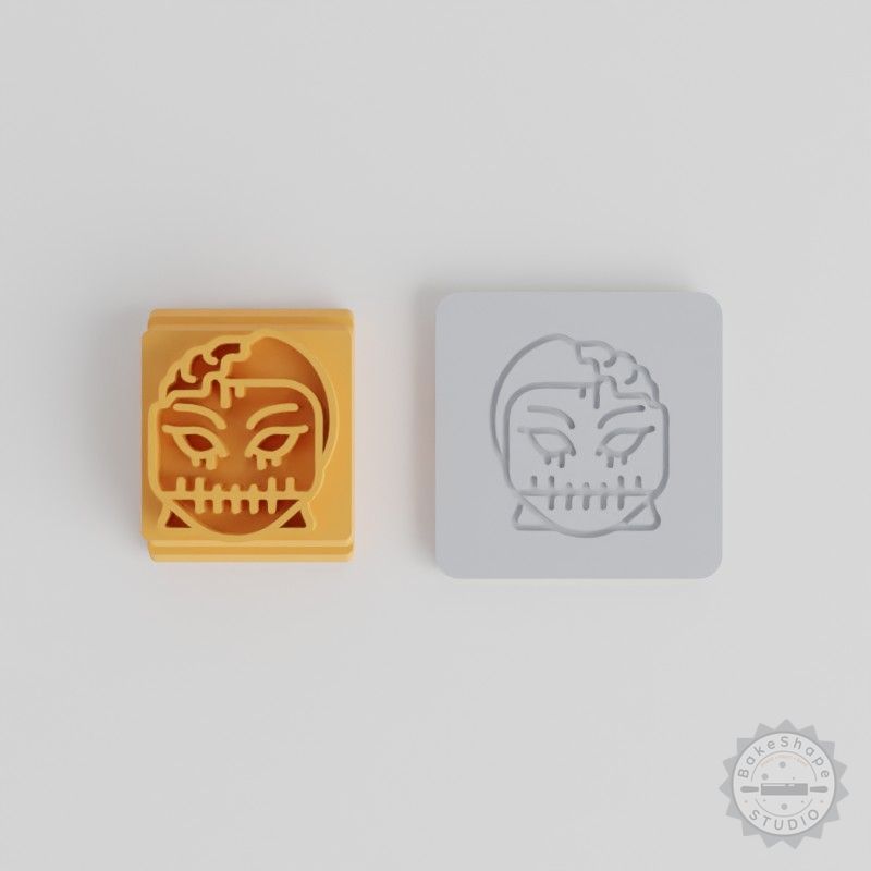 Zombie Girl Stamp Tile Set for Clay, Cookies, Fondant - 5 Sizes, Halloween Designs