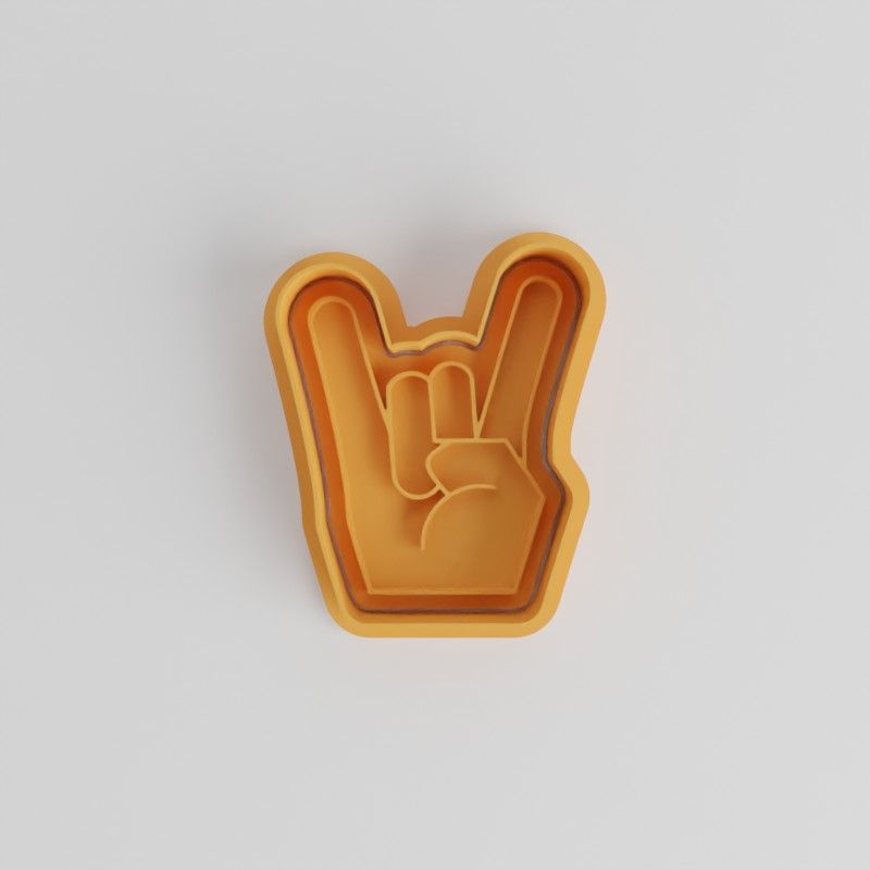 Hand Shape Cookie Cutter and Stamp Set, Fondant Tool with 3 Sizes (S/M/L) - 6 Pieces