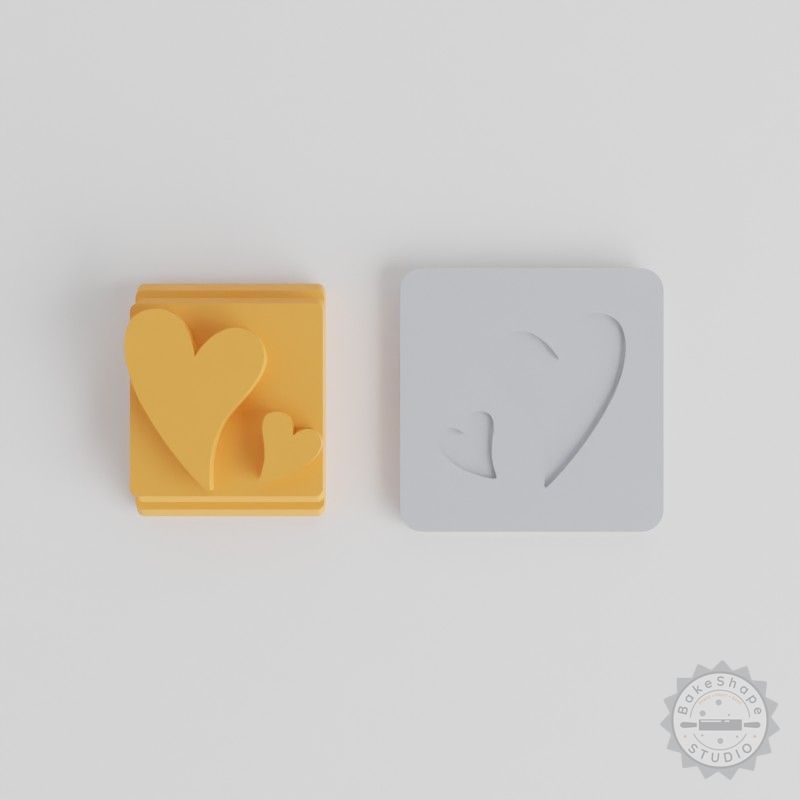 Heart Stamp Tile Set, 5 Sizes, Perfect for Clay & Cookies