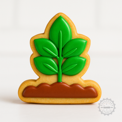 Decorated example 1 of Plant in Ground Cookie Cutter Set, Perfect for Fondant and Cookies, 6-Piece Stamp and Shape Cutter Collection