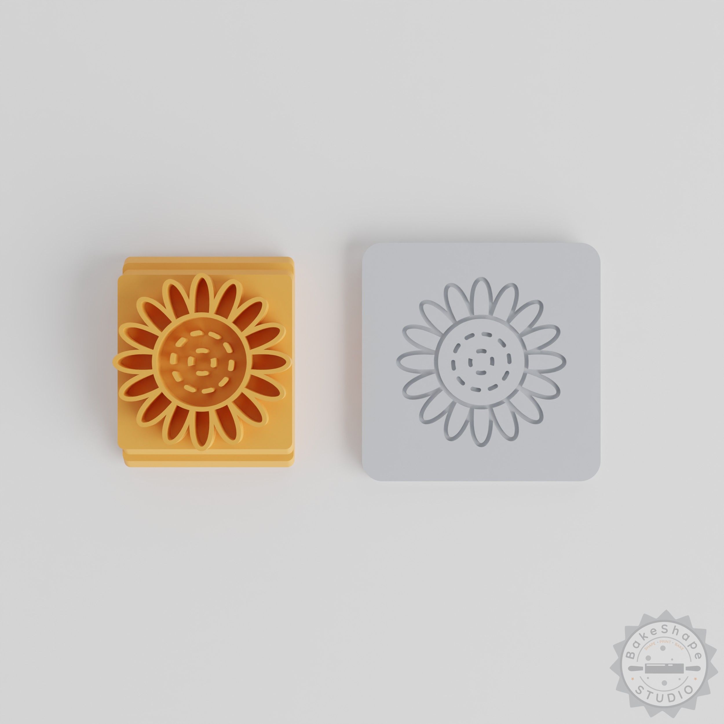 Sunflower Stamp Tile Set, 5 Motif Sizes: 20-40mm, Perfect for Clay, Cookies, Fondant, Nature-Themed Crafting