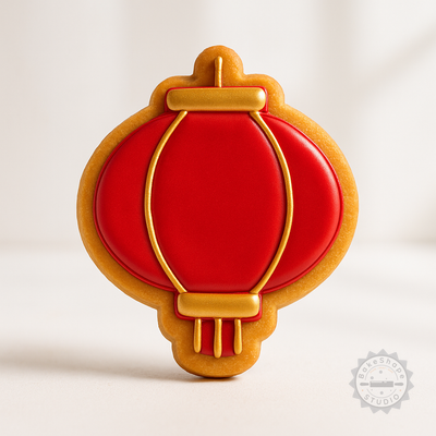 Decorated example 1 of Lantern Shape Cutter & Stamp Set, Perfect for Cookies & Fondant, 6-Piece, Asian New Year Design