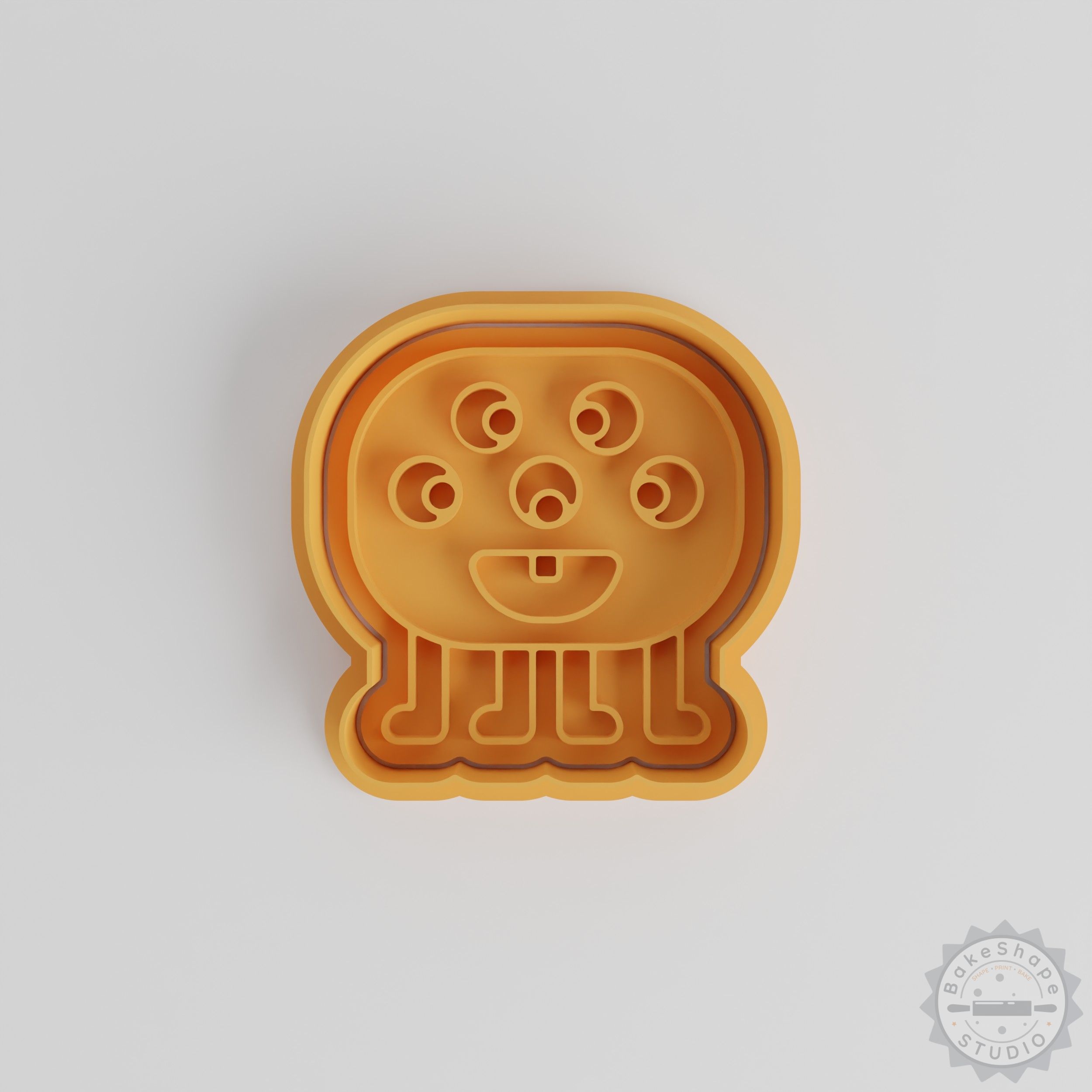 Five Eye Monster Cookie Cutter & Stamp Set, Quirky Creature, 6 Pieces, S/M/L Sizes