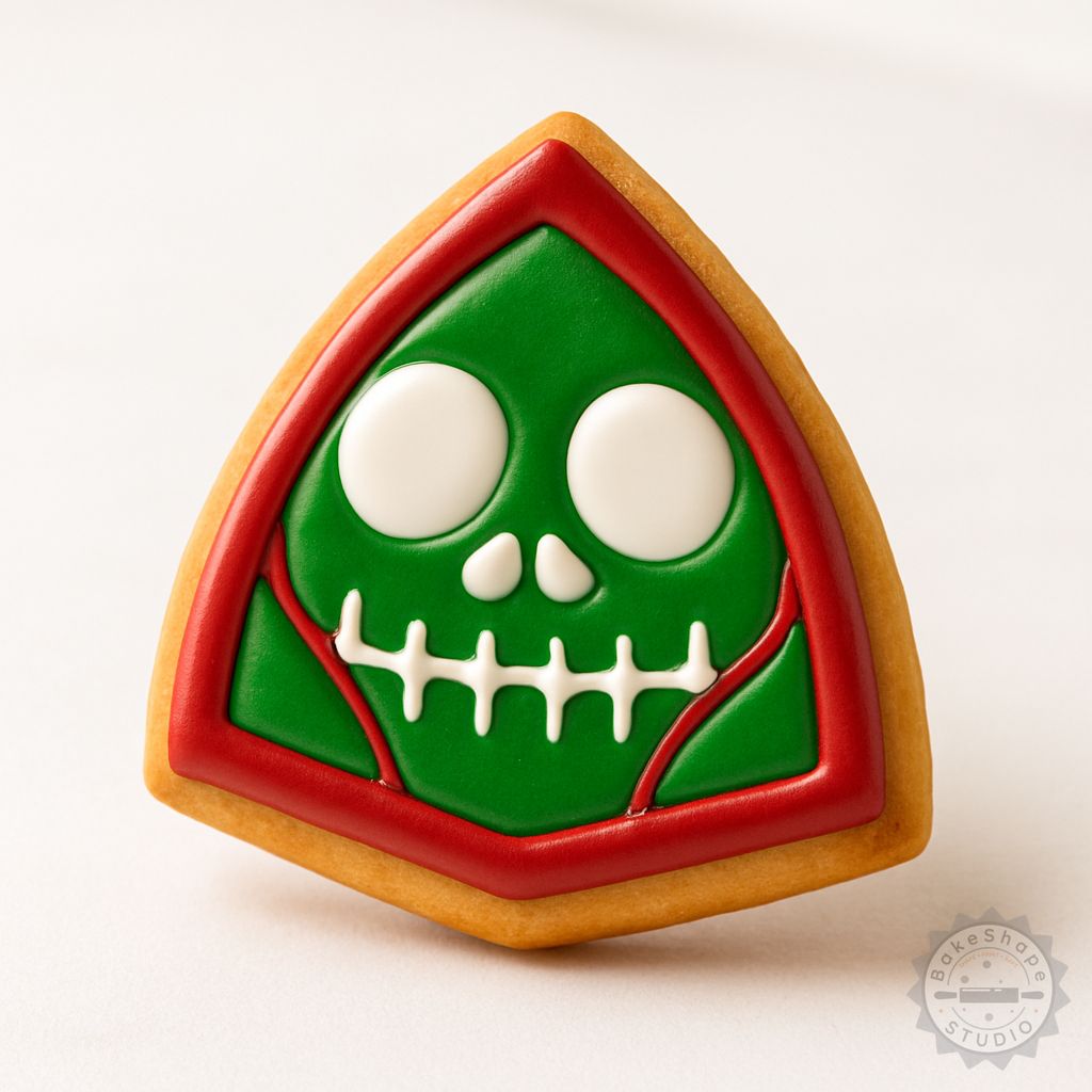 Skull cookie cutter and stamp set STL for 3D printing in three sizes for Halloween baking