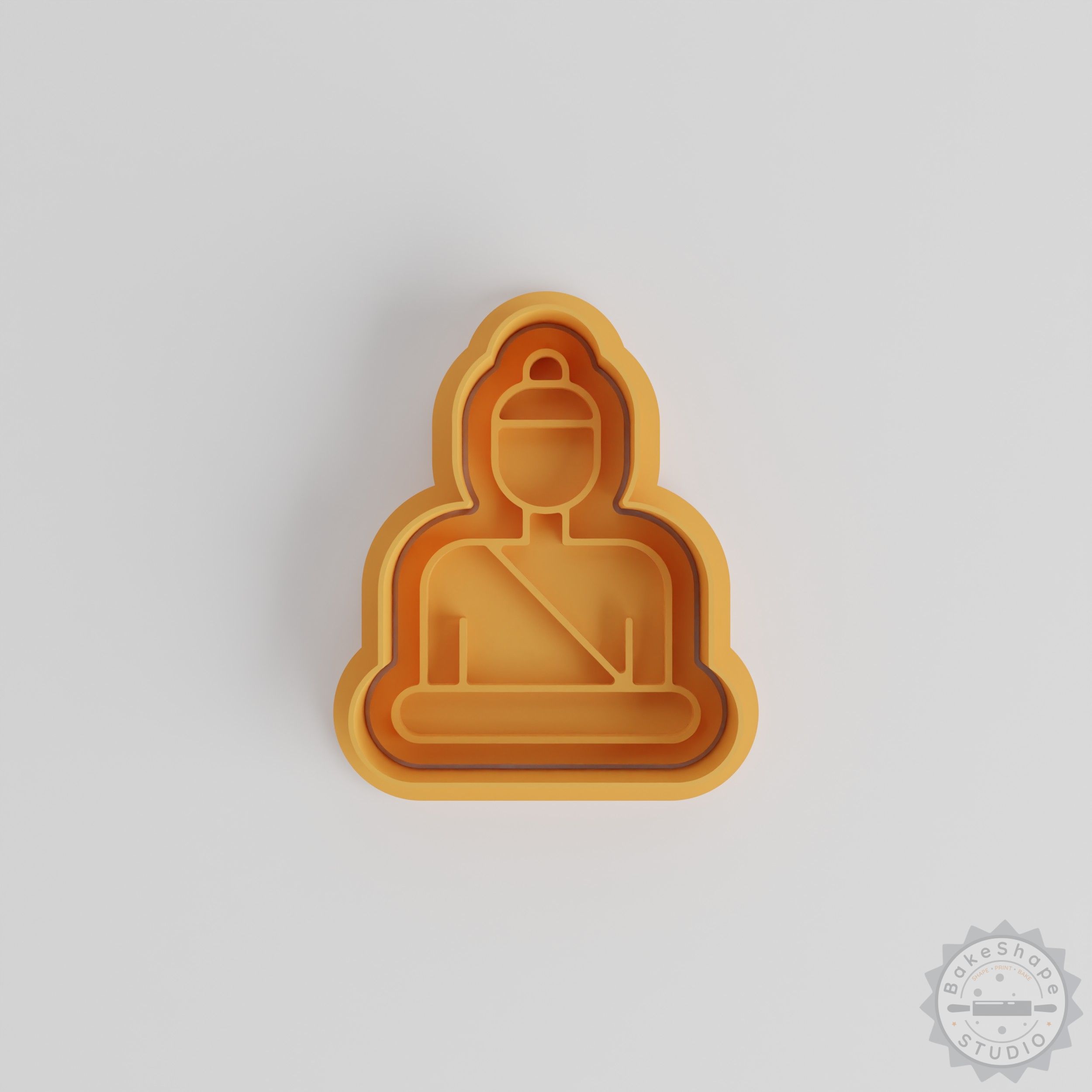 Buddha Cookie Cutter Stamp Set, 6-Piece, Small Medium Large Sizes, Zen Baking Decoration Tool for Fondant, Spiritual Design