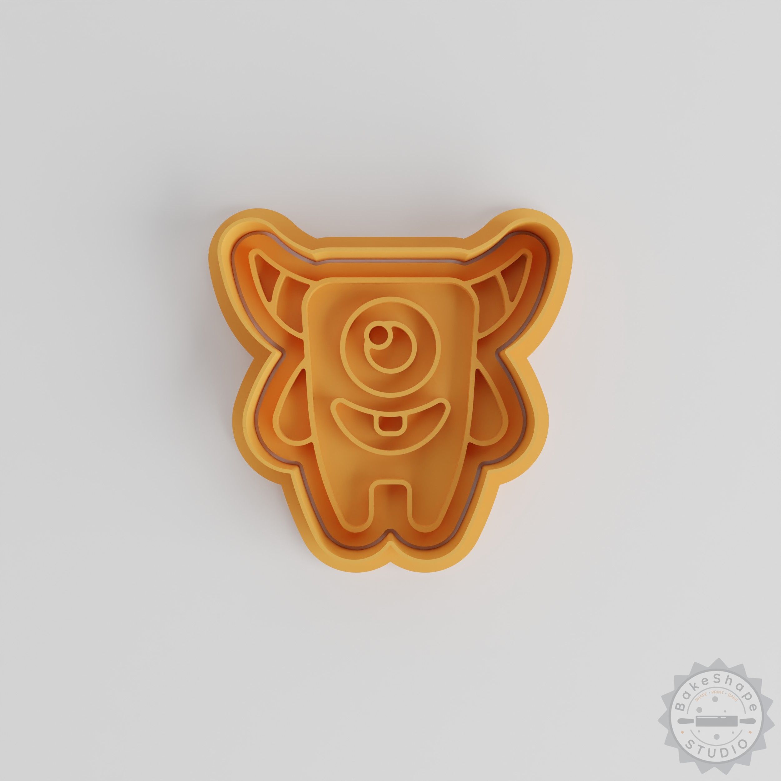 Cyclops Monster Cookie Cutter and Stamp Set, 6 Piece, Cartoon Creature Design, S/M/L Sizes